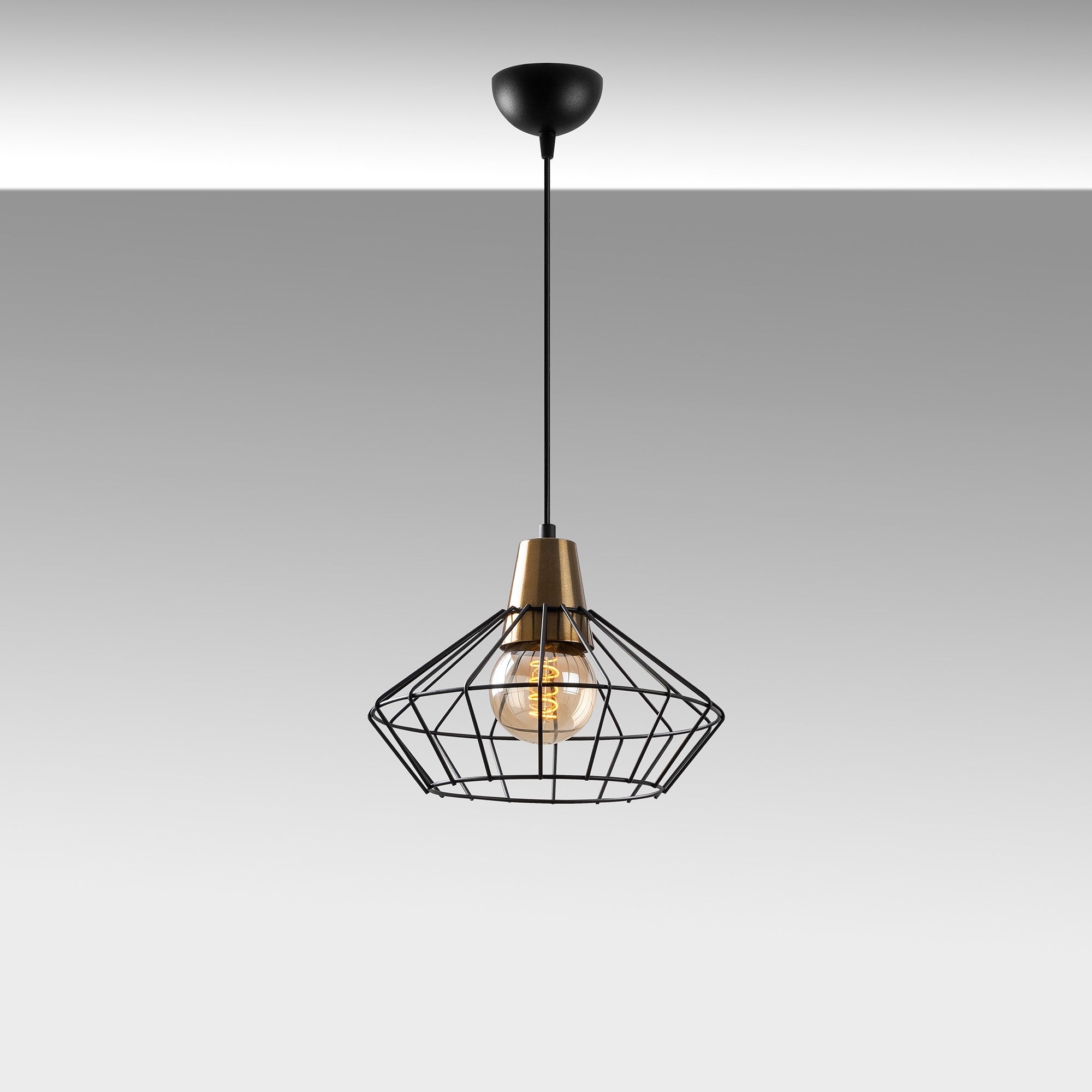 Candeeiro de Teto – 30 x 30 cm – Preto – Metal