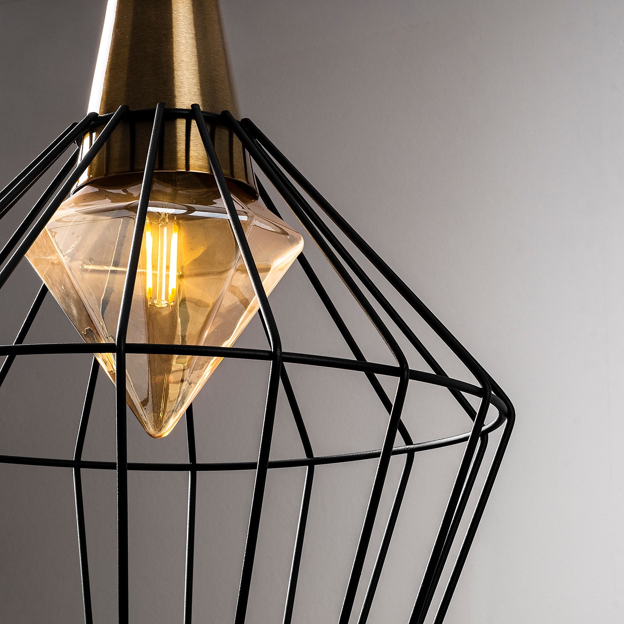 Candeeiro de Teto Preto Moderno, 30 x 30 cm, Altura 119 cm | Ajustável, Corpo em Metal, Soquete E27, IP20 | Iluminação Elegante para Casa e Escritório