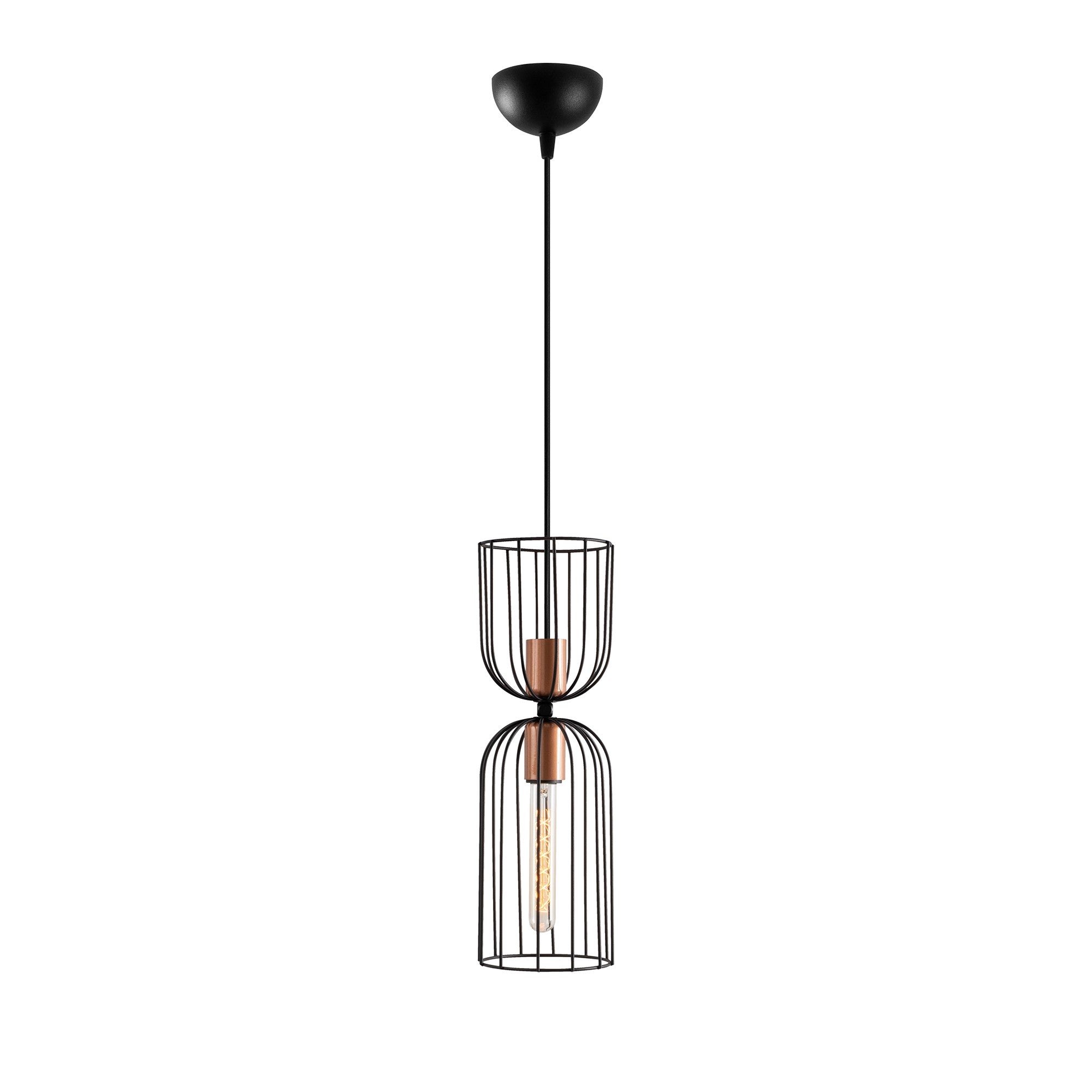 Candeeiro de Teto –  altura ajustável de 140 cm – preto – metal