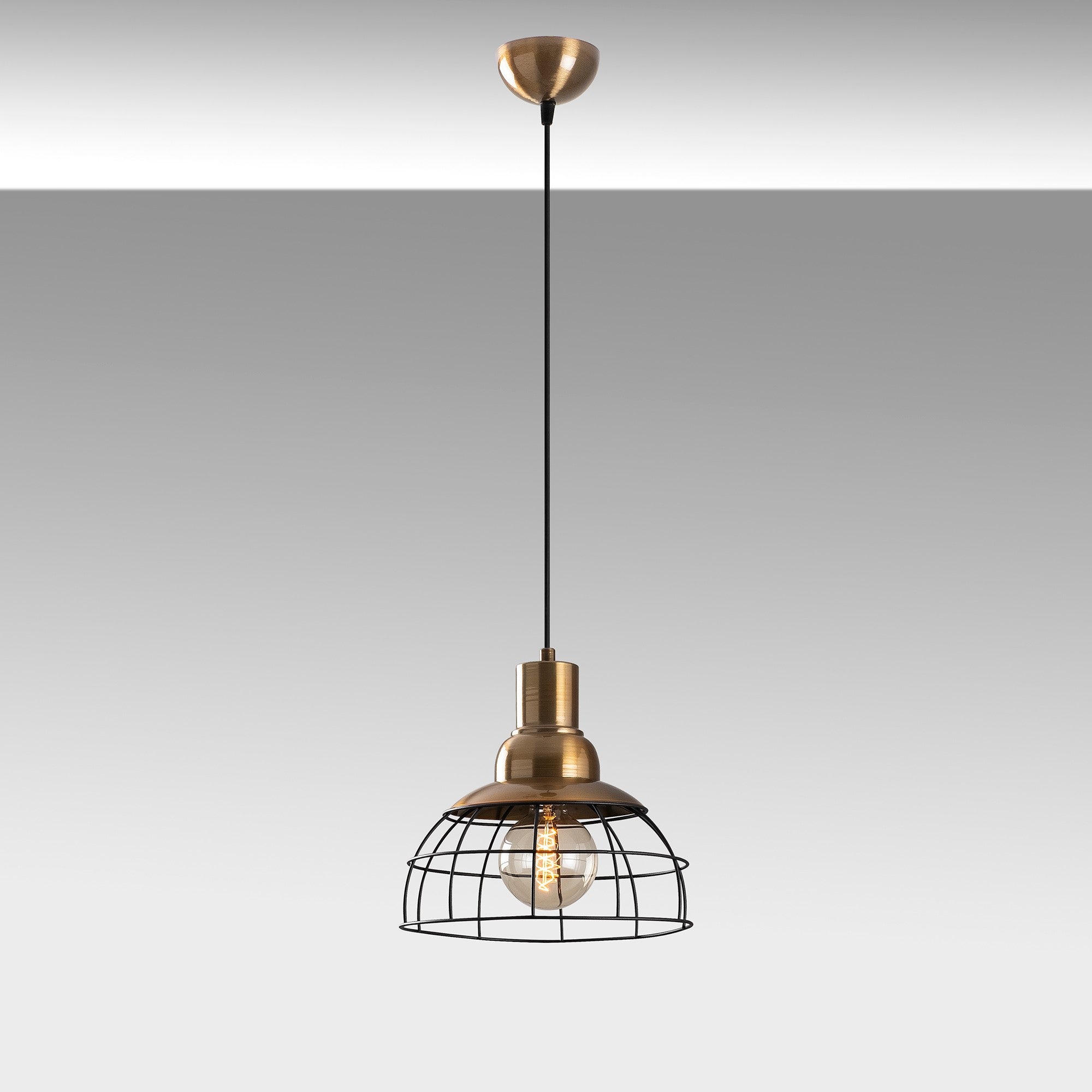 Candeeiro de Teto – 28 x 28 cm – Preto – Ferro