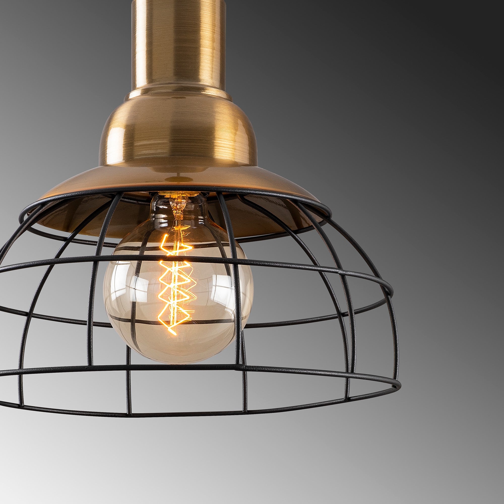 Candeeiro de Teto – 28 x 28 cm – Preto – Ferro