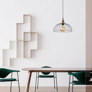 Candeeiro de Teto preto moderno, corpo de metal, 40 x 40 cm, altura 126 cm, ajustável, soquete E27, design elegante para casa e escritório | Classificação IP20