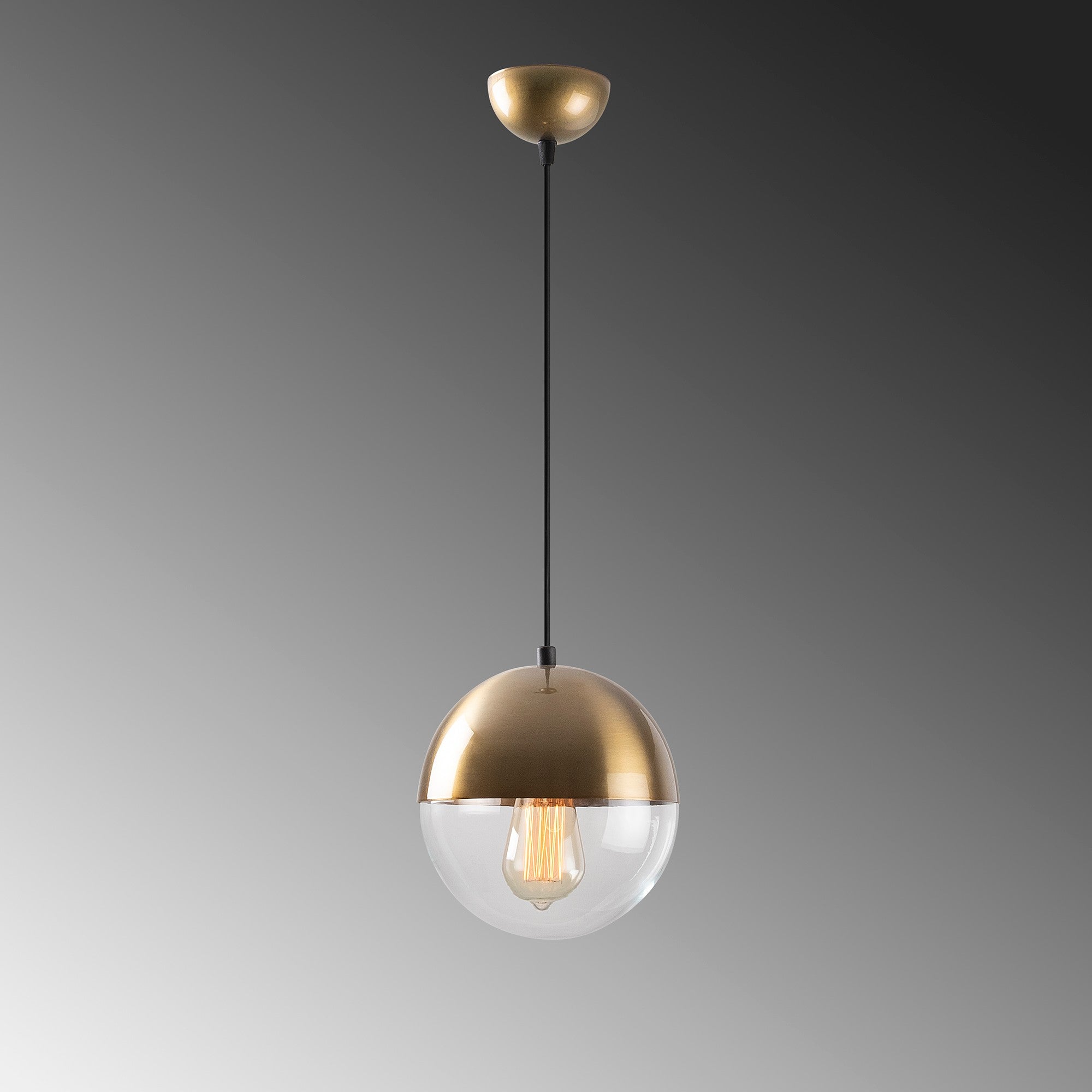 Candeeiro de Teto moderno – 20x20 cm – altura 117 cm – metal e vidro