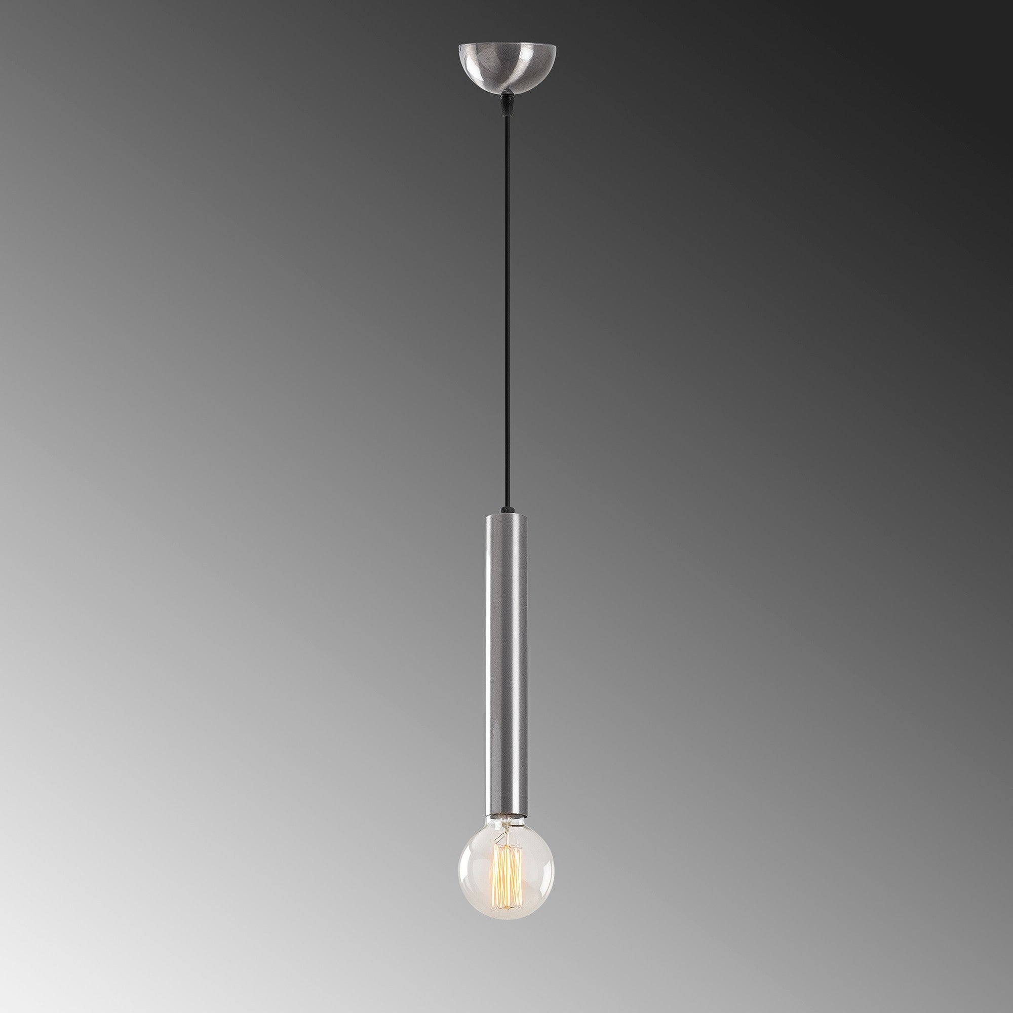 Candeeiro de Teto – 126 cm de Altura – Prateado – Metal