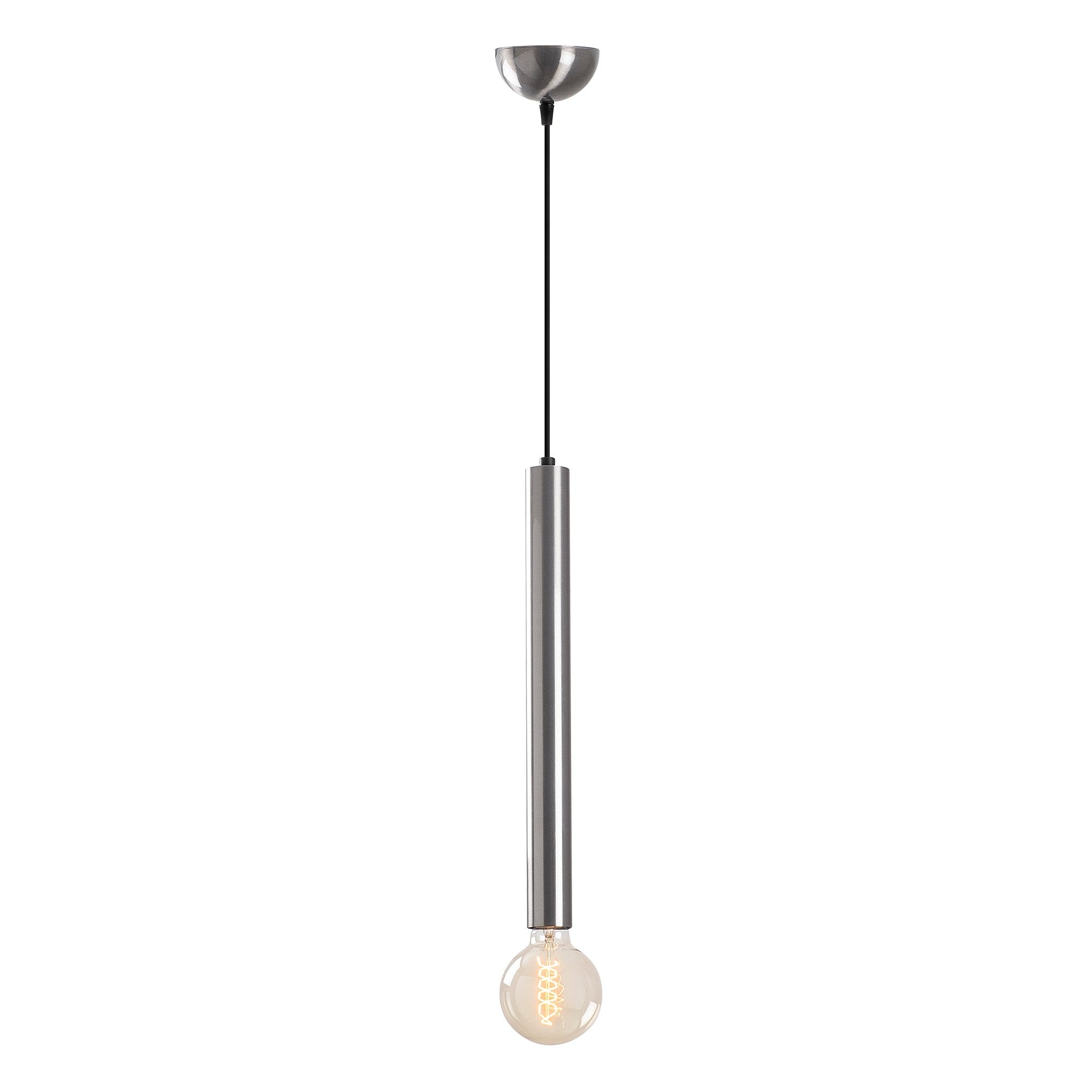 Candeeiro de Teto – Altura Ajustável 139 cm – Prateado – Metal