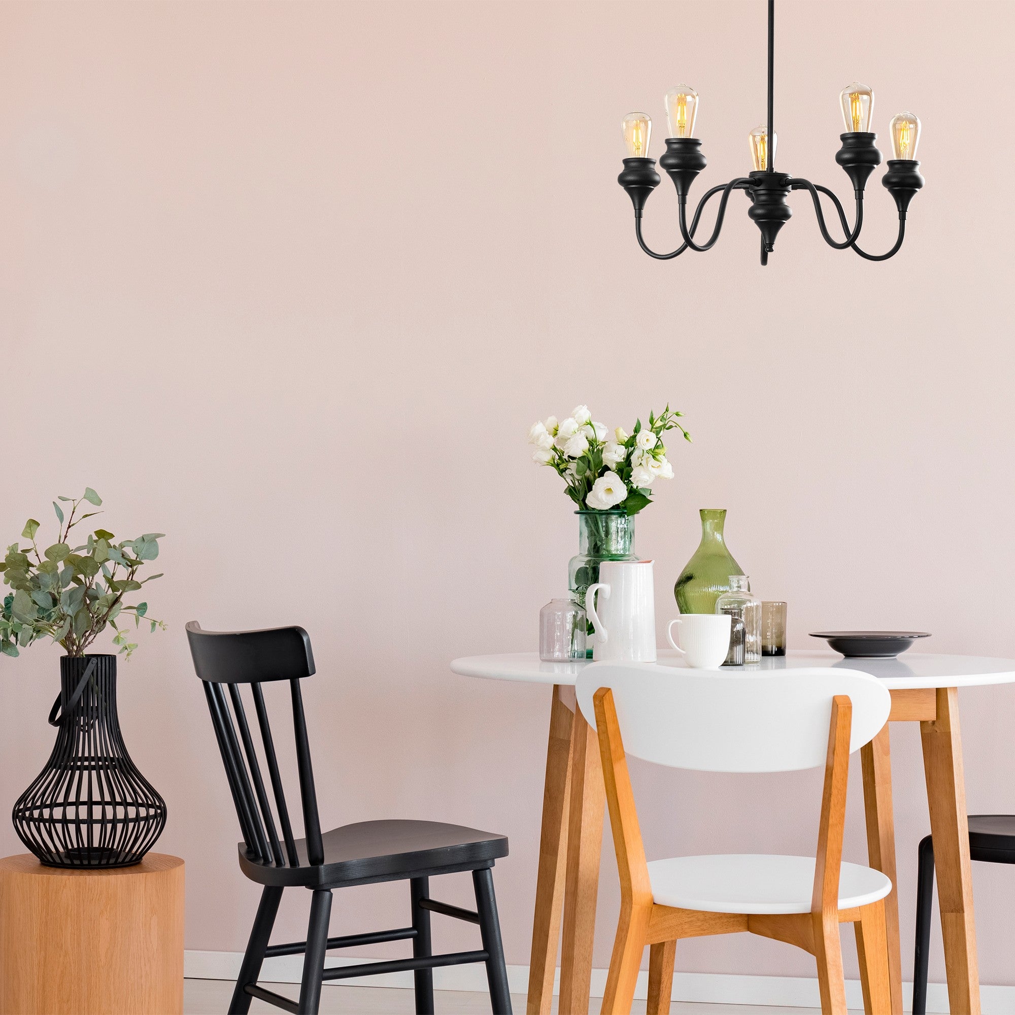 Candeeiro de Teto – 60 x 60 cm – Preto – Metal