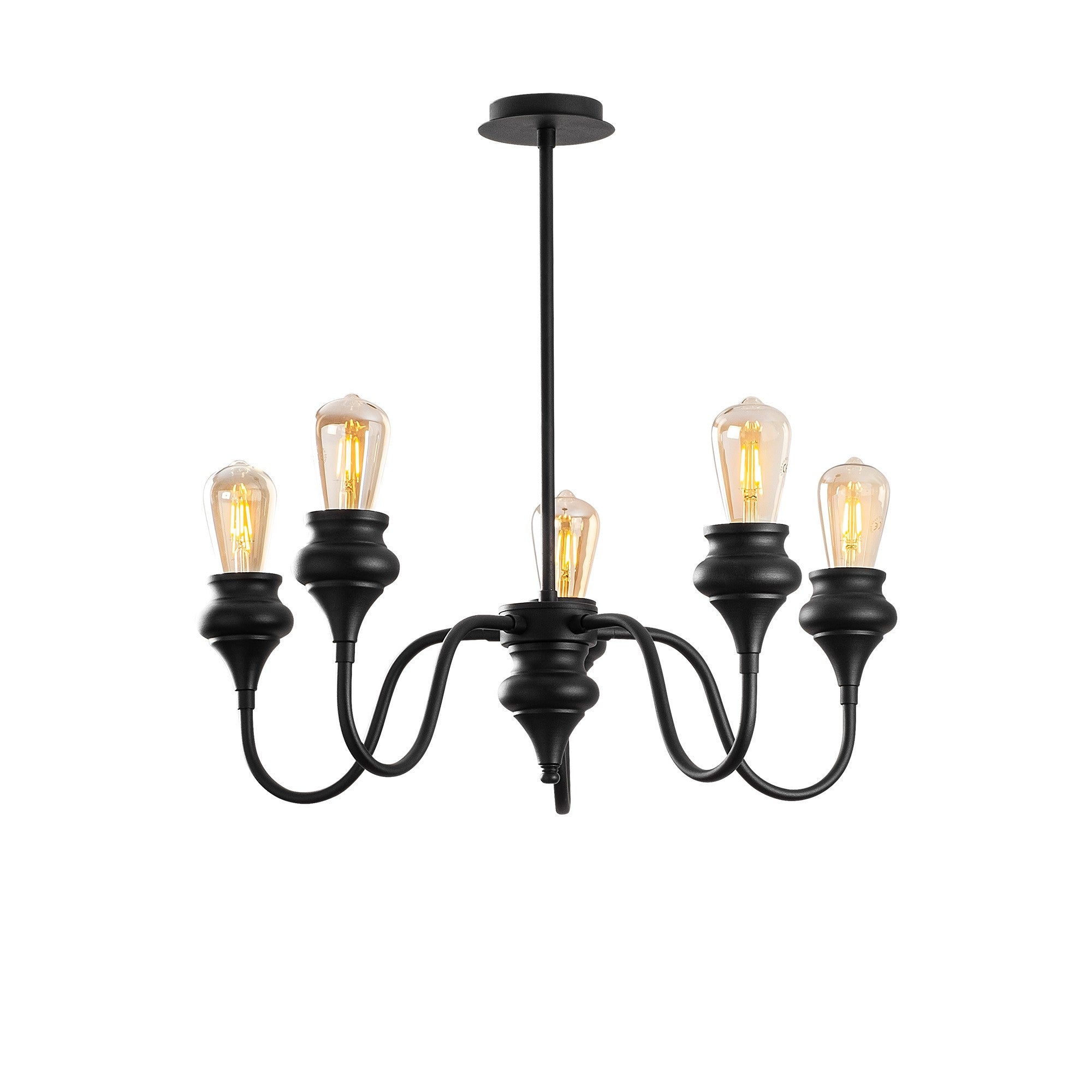 Candeeiro de Teto – 60 x 60 cm – Preto – Metal