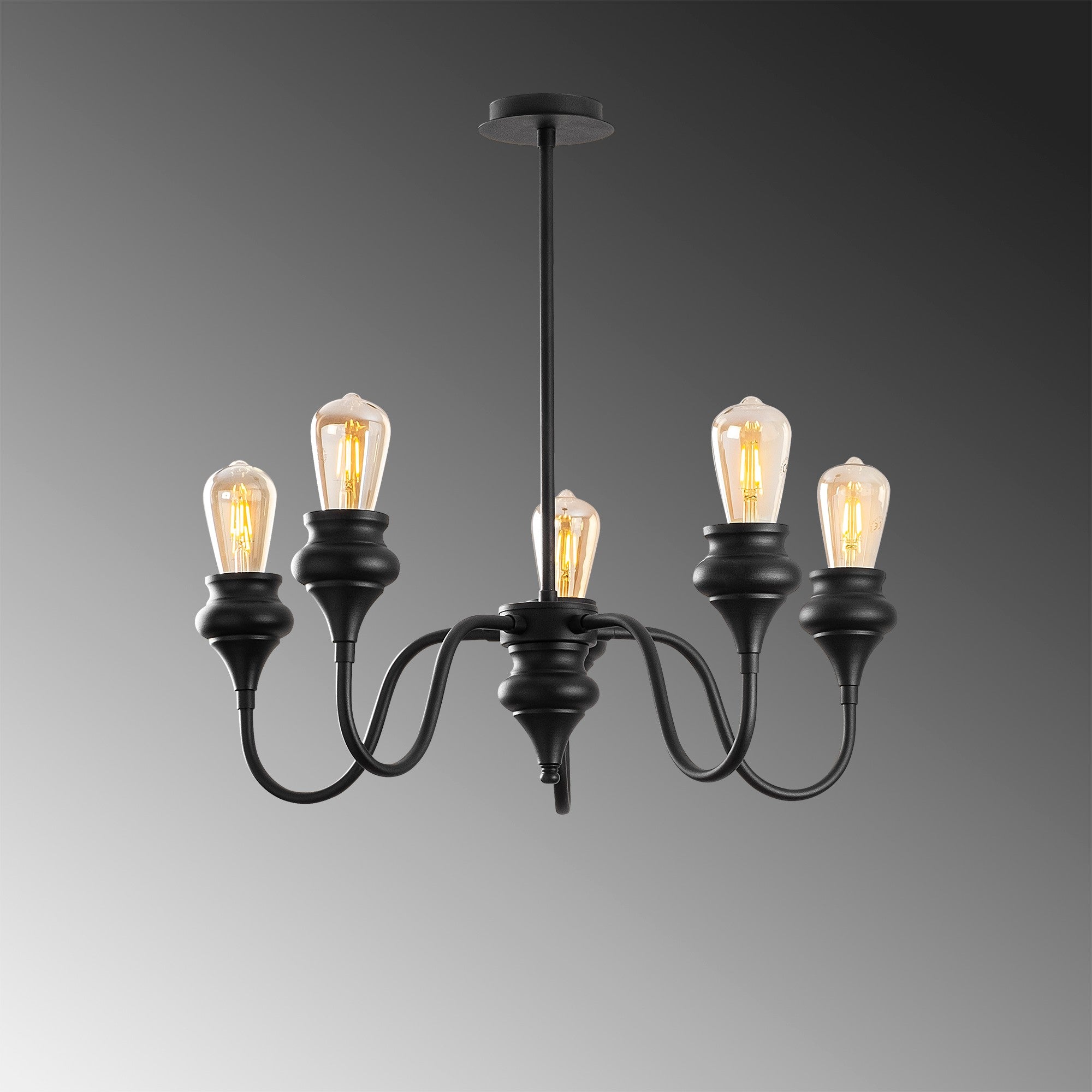 Candeeiro de Teto – 60 x 60 cm – Preto – Metal