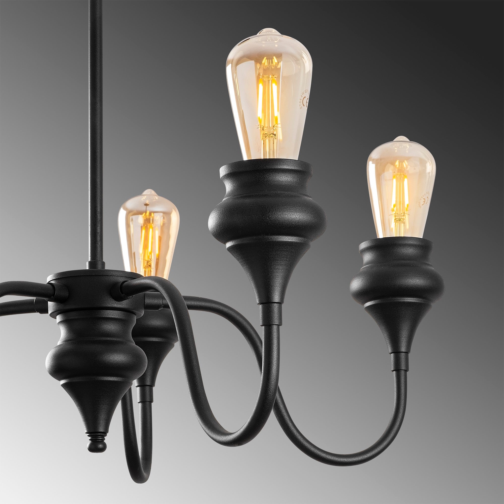 Candeeiro de Teto – 60 x 60 cm – Preto – Metal