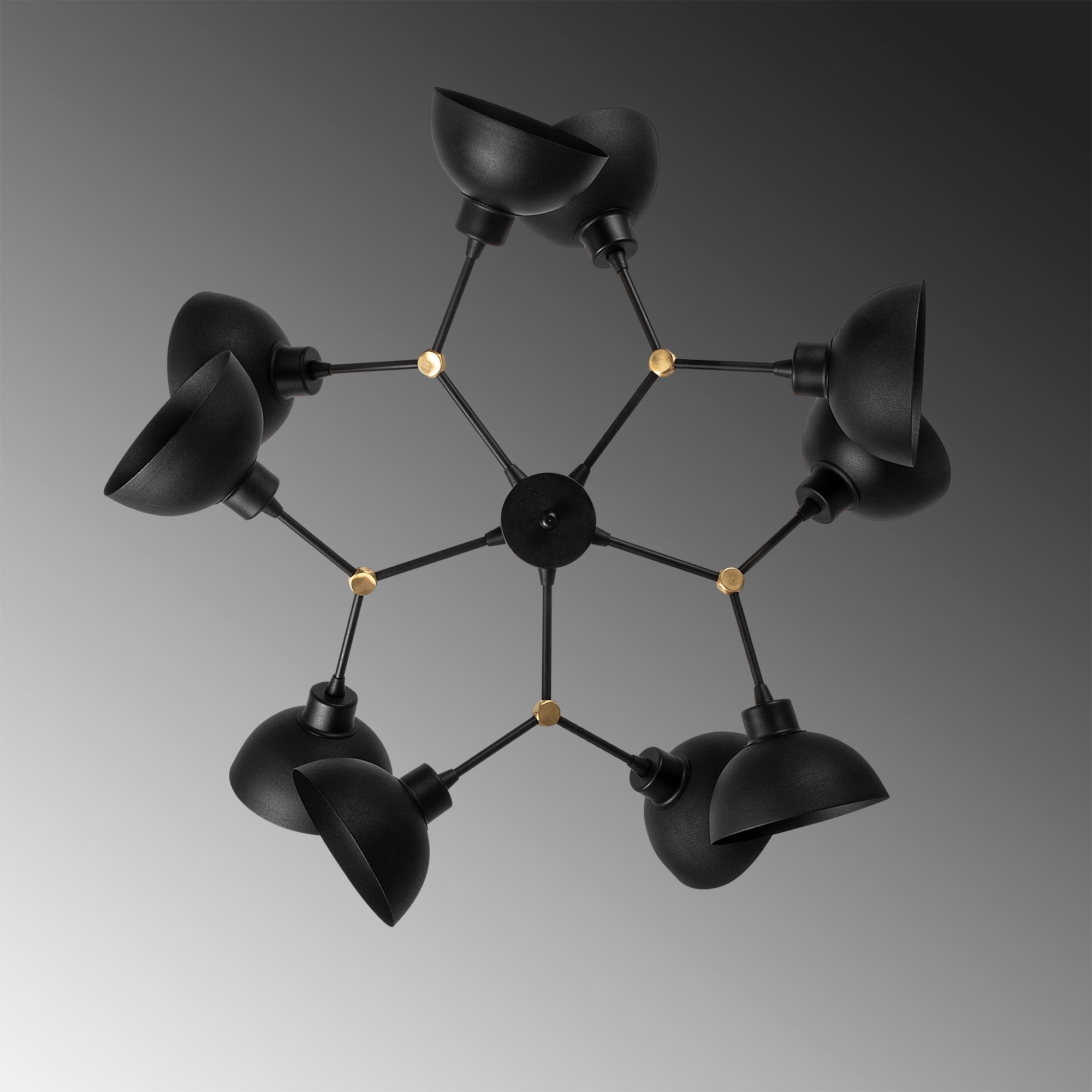 Candeeiro de Teto Industrial – 75 x 75 cm – Preto – Metal