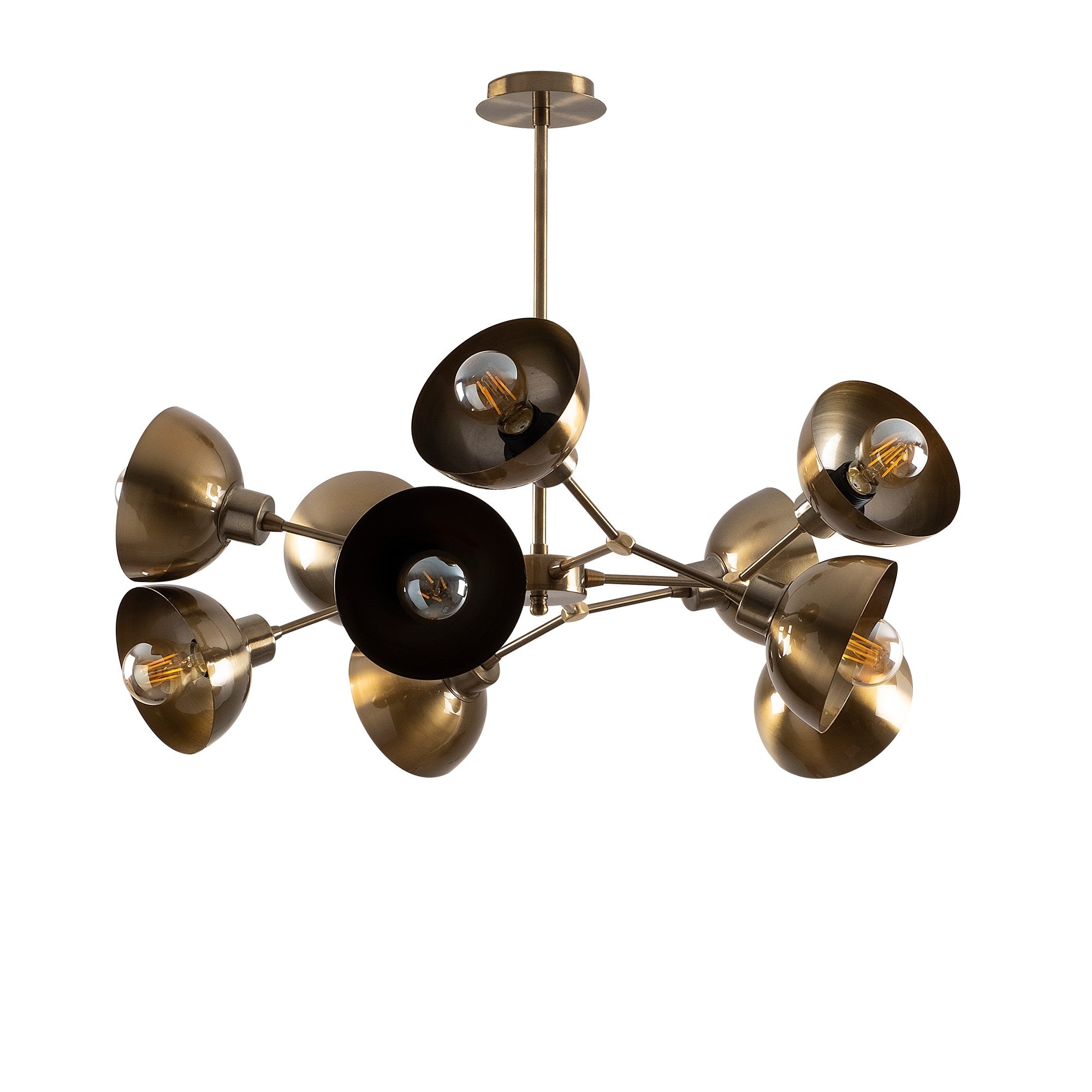 Lustre Vintage Glam, Corpo de Metal, 75 x 75 cm, Altura 60 cm | 10 x E27 Máx. 40 W | Iluminação Elegante para Decoração Moderna, Classificação IP20