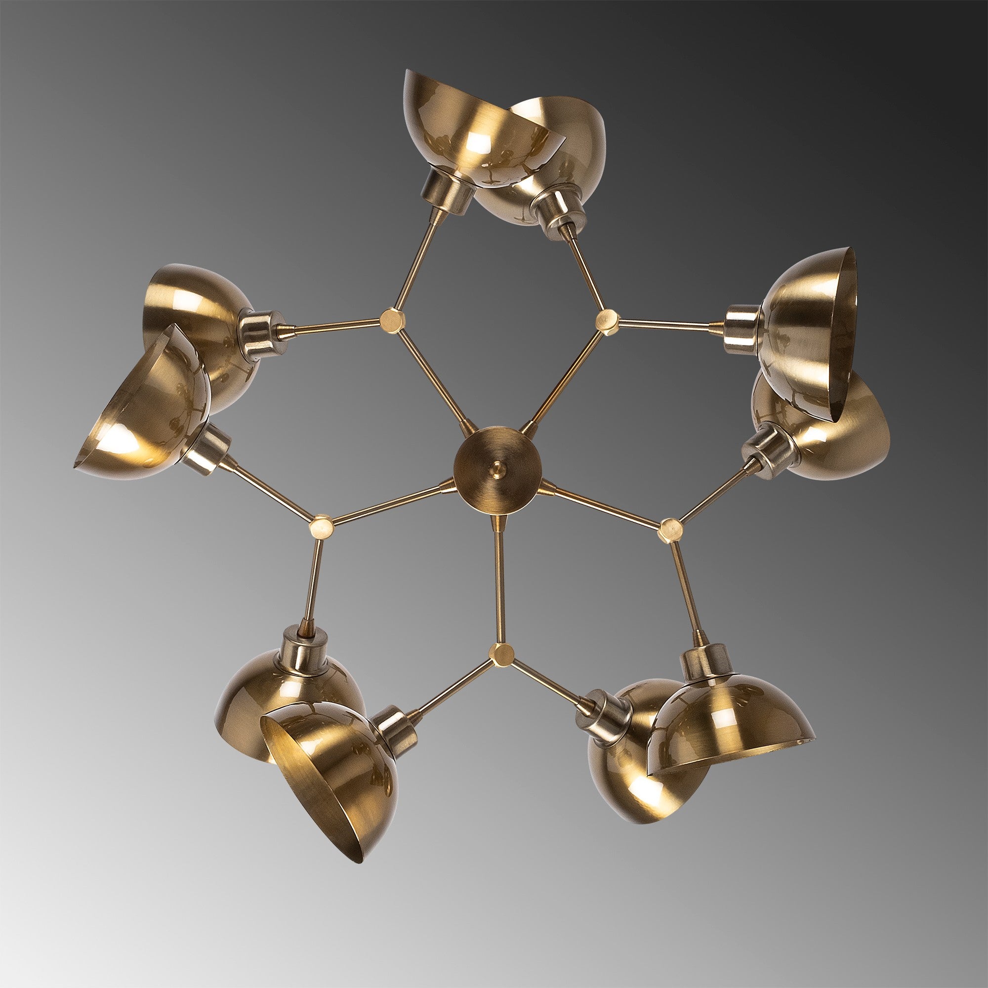 Lustre Vintage Glam, Corpo de Metal, 75 x 75 cm, Altura 60 cm | 10 x E27 Máx. 40 W | Iluminação Elegante para Decoração Moderna, Classificação IP20