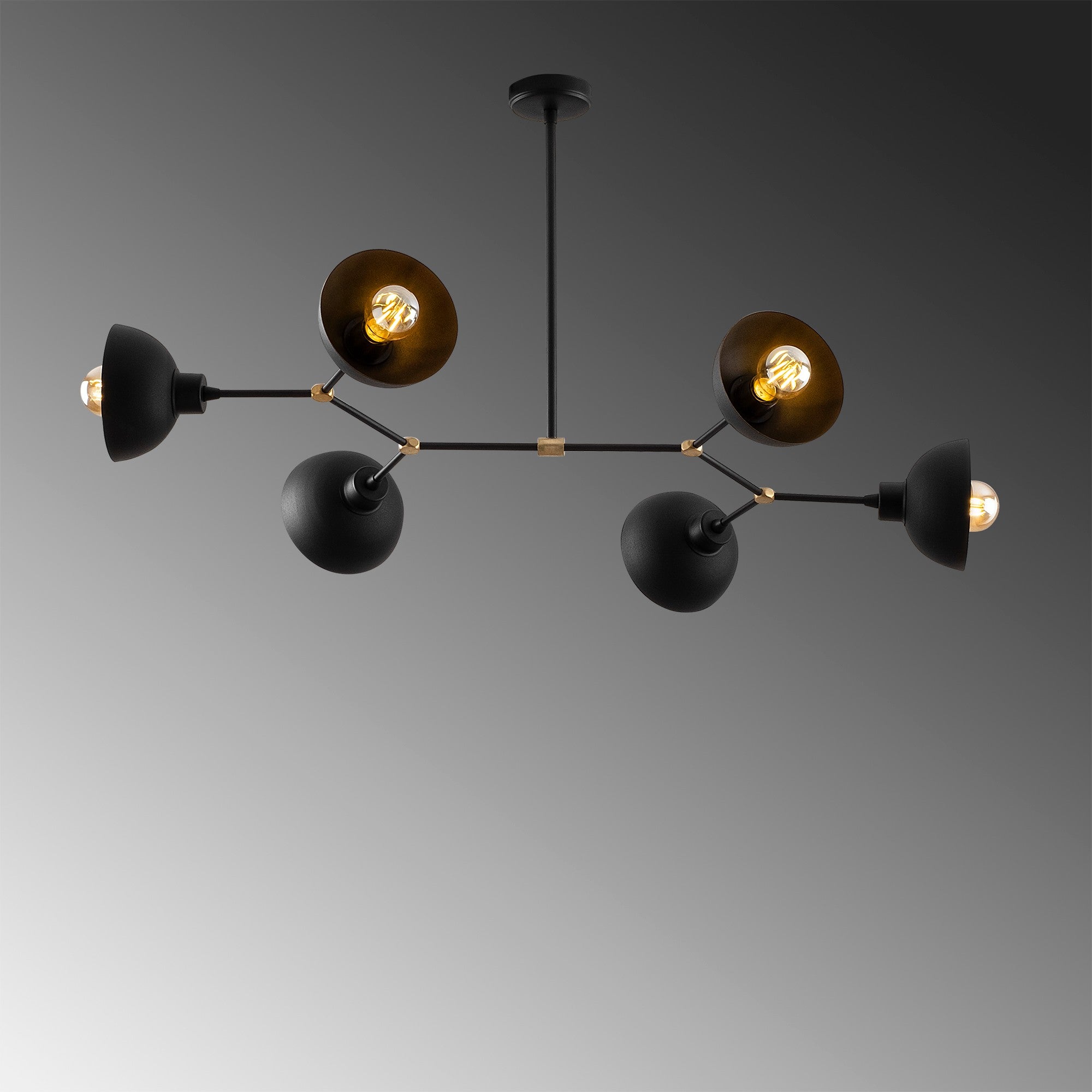 Candeeiro de Teto Industrial – 102 x 52 cm – Preto – Ferro