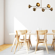 Lustre Vintage Glam, Corpo em Metal, 102 x 52 cm, Altura: 53 cm | 6 x E27 Máx. 40 W | Iluminação Elegante para Casas Modernas, Classificação IP20