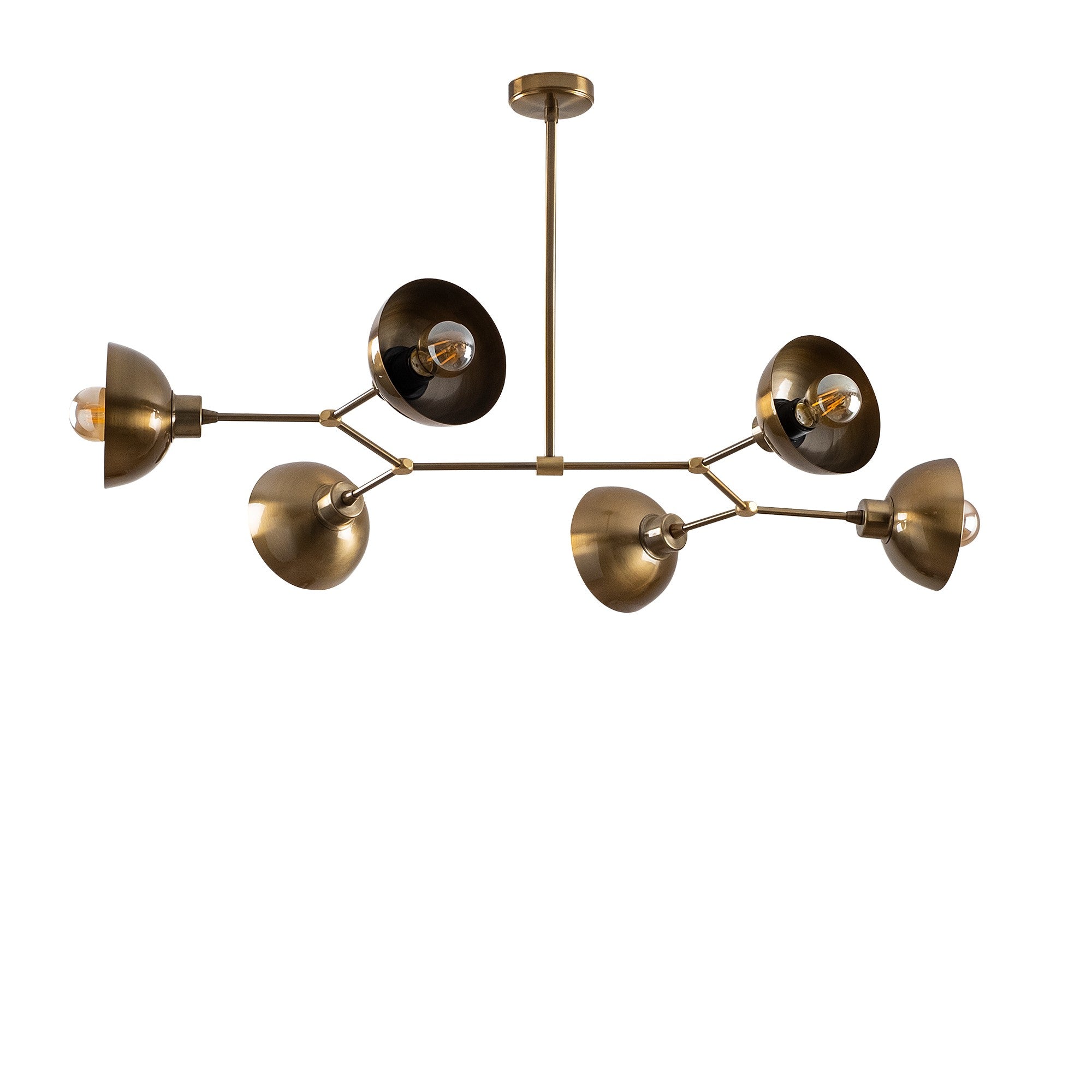 Lustre Vintage Glam, Corpo em Metal, 102 x 52 cm, Altura: 53 cm | 6 x E27 Máx. 40 W | Iluminação Elegante para Casas Modernas, Classificação IP20