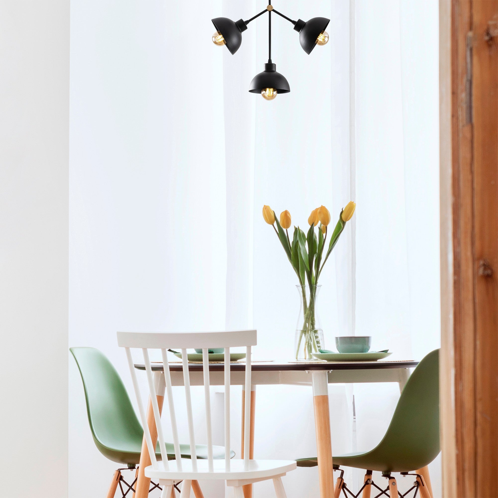 Candeeiro de Teto – 46 x 15 cm – Preto – Metal