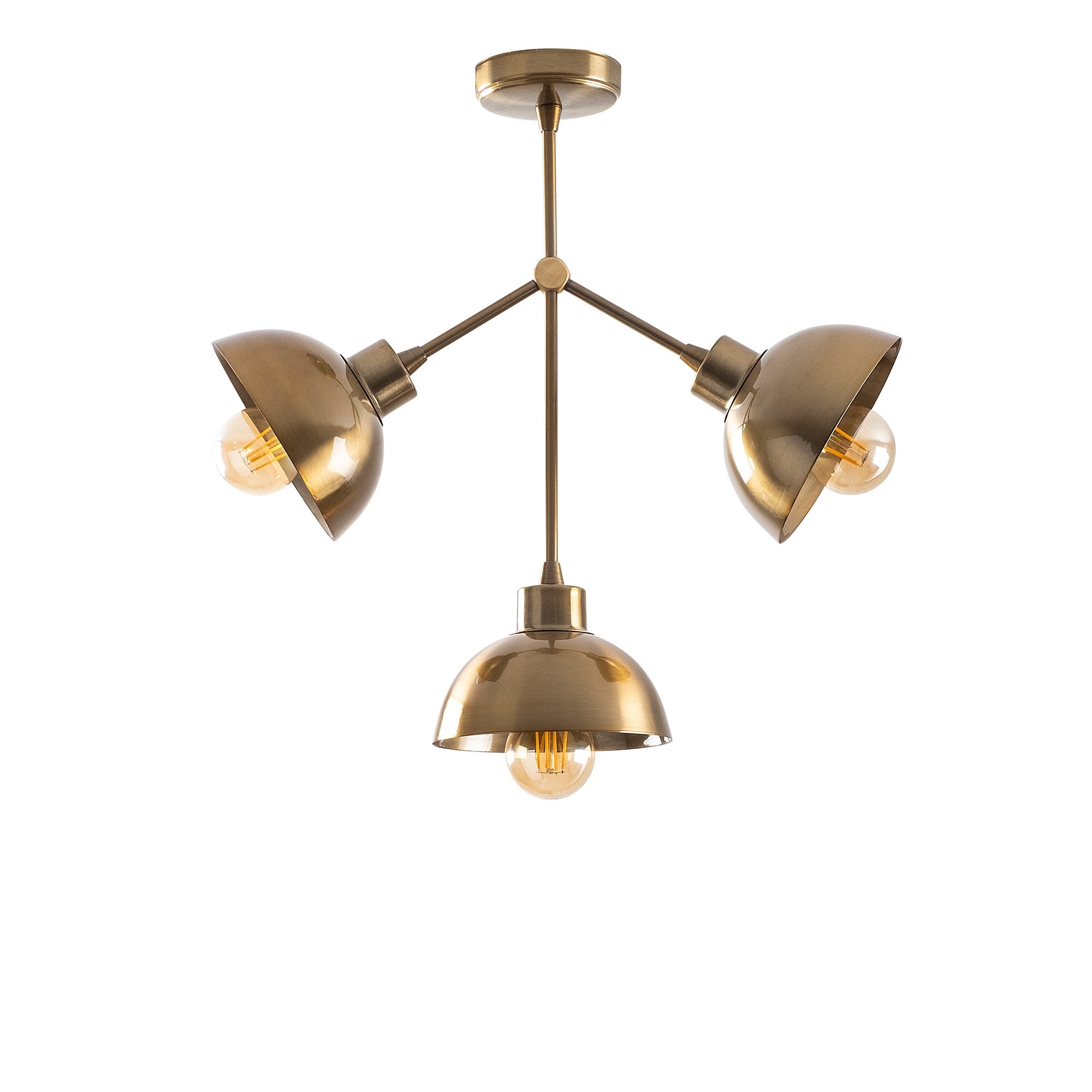 Lustre Vintage Glam, Corpo em Metal, 46 x 15 cm, Altura: 47 cm | 3 x E27 Máx. 40 W | Iluminação Elegante para Espaços Modernos e Clássicos, Classificação IP20