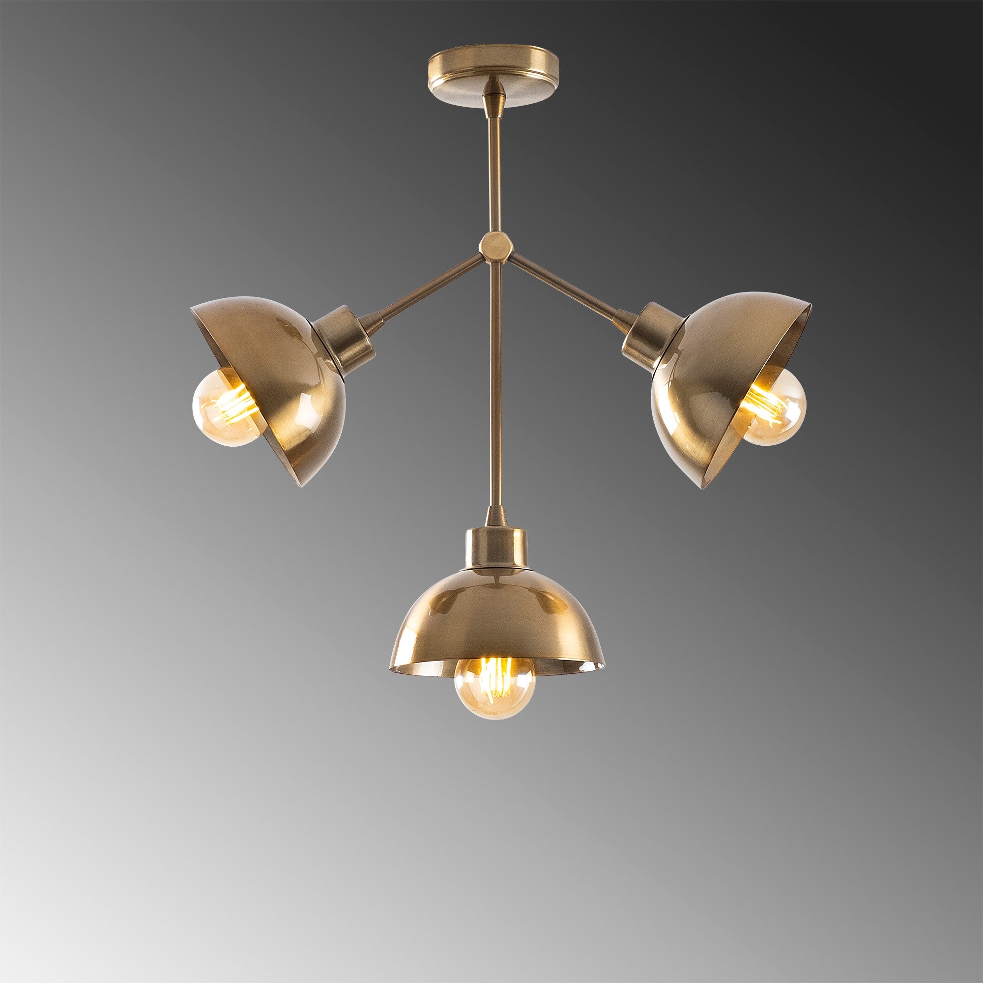Lustre Vintage Glam, Corpo em Metal, 46 x 15 cm, Altura: 47 cm | 3 x E27 Máx. 40 W | Iluminação Elegante para Espaços Modernos e Clássicos, Classificação IP20