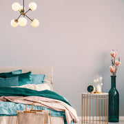 Candeeiro de Teto moderno – 55 x 55 cm – Preto e Branco – Ferro