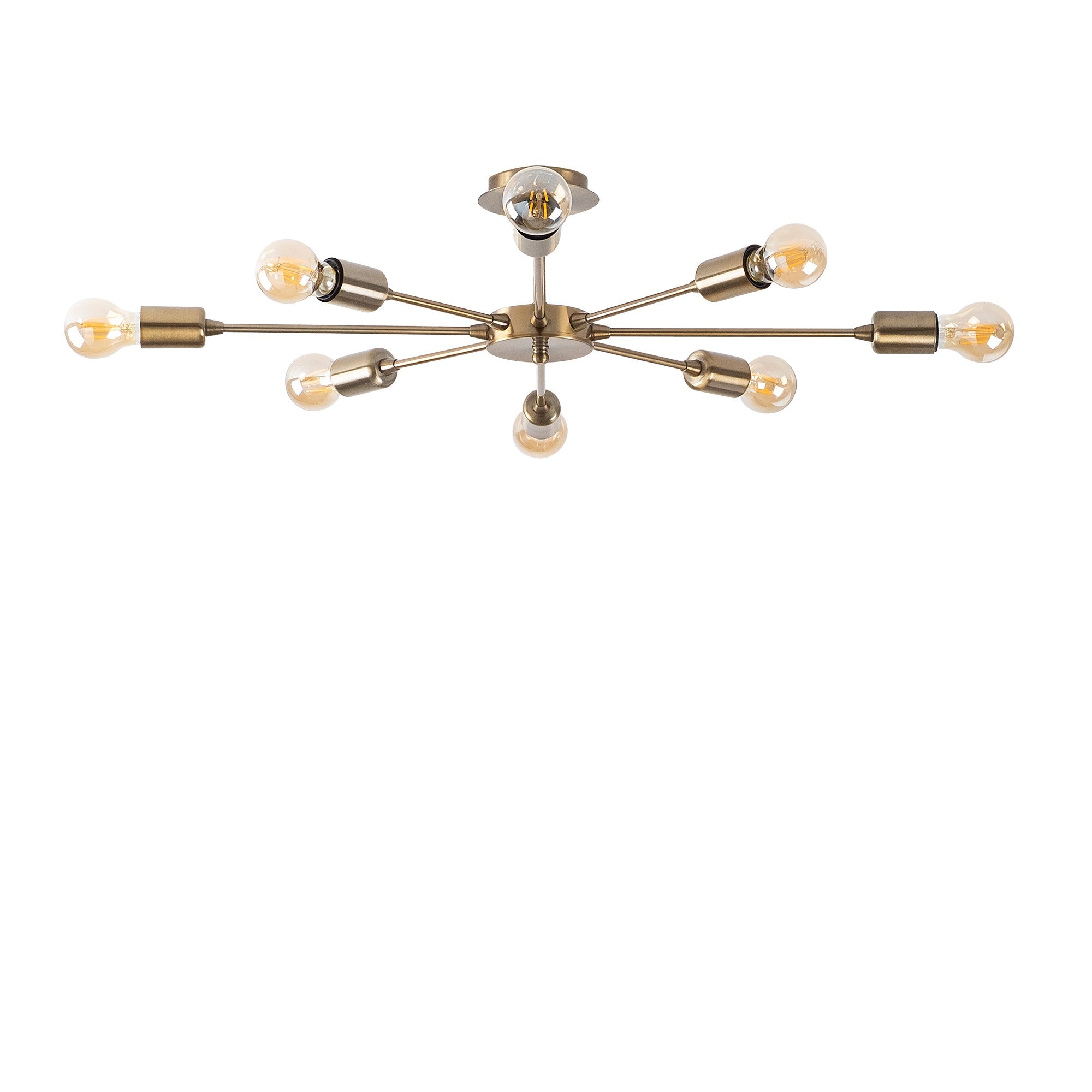 Lustre Vintage Elegante, Corpo em Metal, 78 x 78 cm, Altura 19 cm | 8 x E27 Máx. 40 W, IP20 | Iluminação Glamourosa para Espaços Modernos