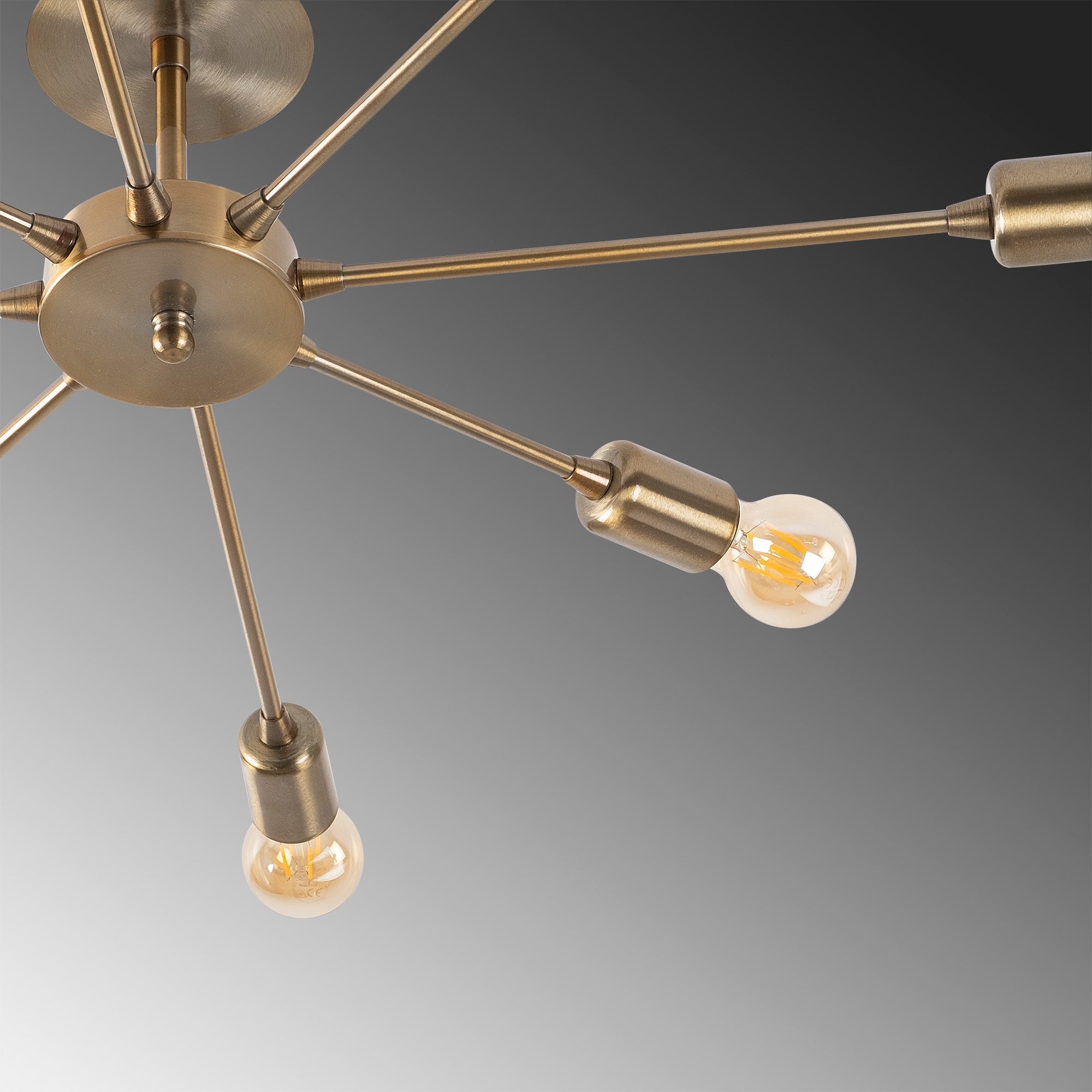 Lustre Vintage Elegante, Corpo em Metal, 78 x 78 cm, Altura 19 cm | 8 x E27 Máx. 40 W, IP20 | Iluminação Glamourosa para Espaços Modernos