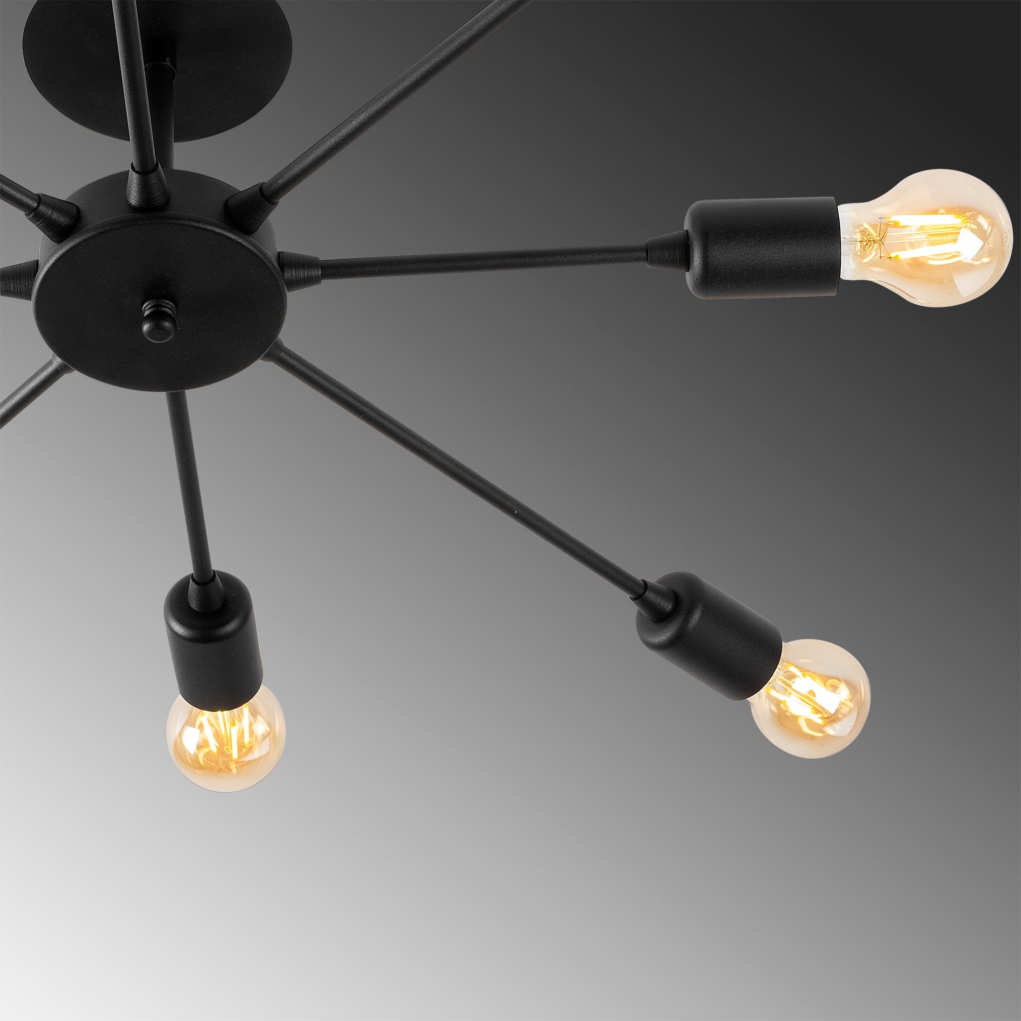 Candeeiro de Teto – 78 x 78 cm – Preto – Ferro