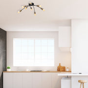 Candeeiro de Teto moderno – 79 x 79 cm – preto e vintage – metal