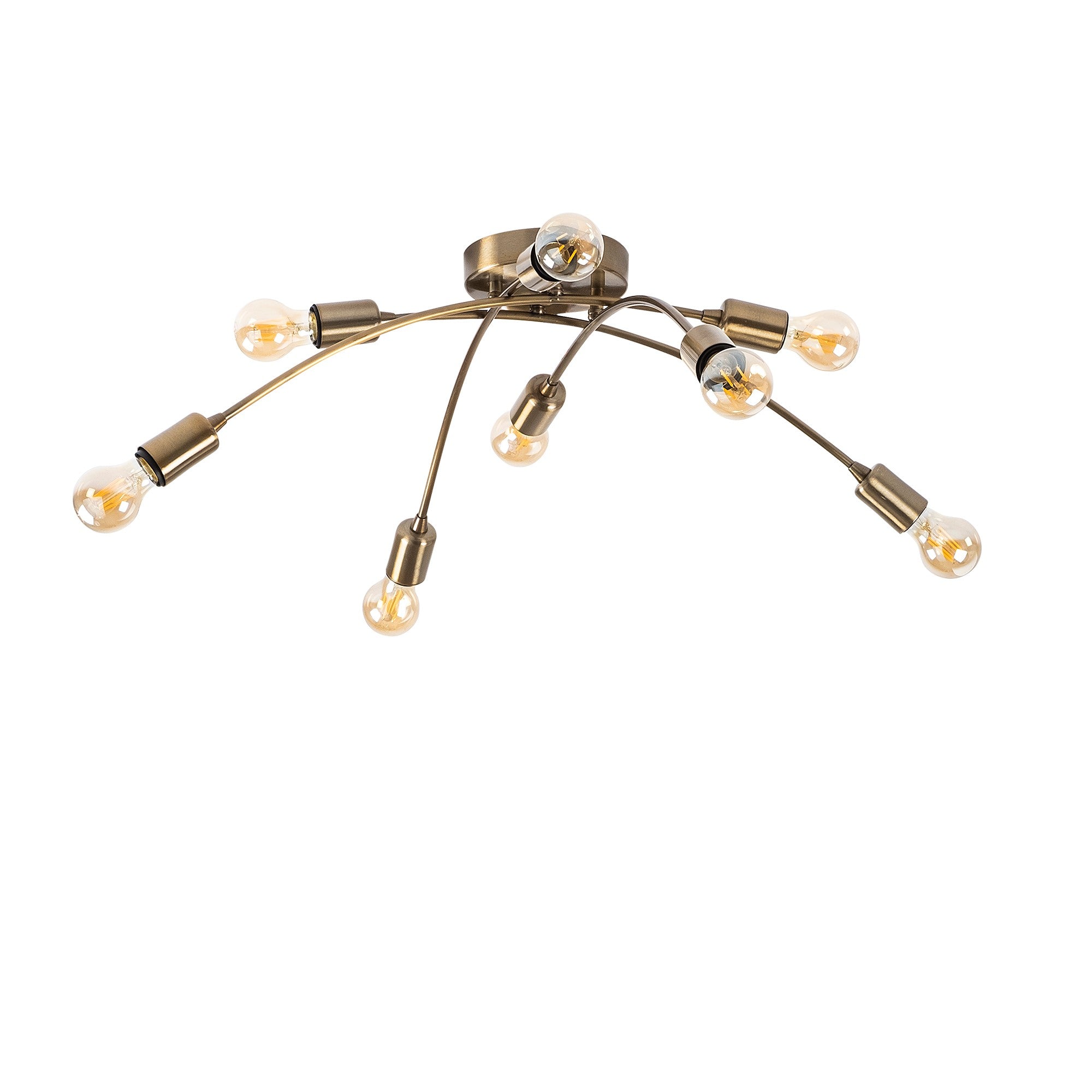 Lustre Vintage Elegante, Corpo em Metal, 79 x 79 cm, Altura 26 cm | 8 x E27 Máx. 40 W | Design Glamour Moderno para Decoração de Casa com Estilo