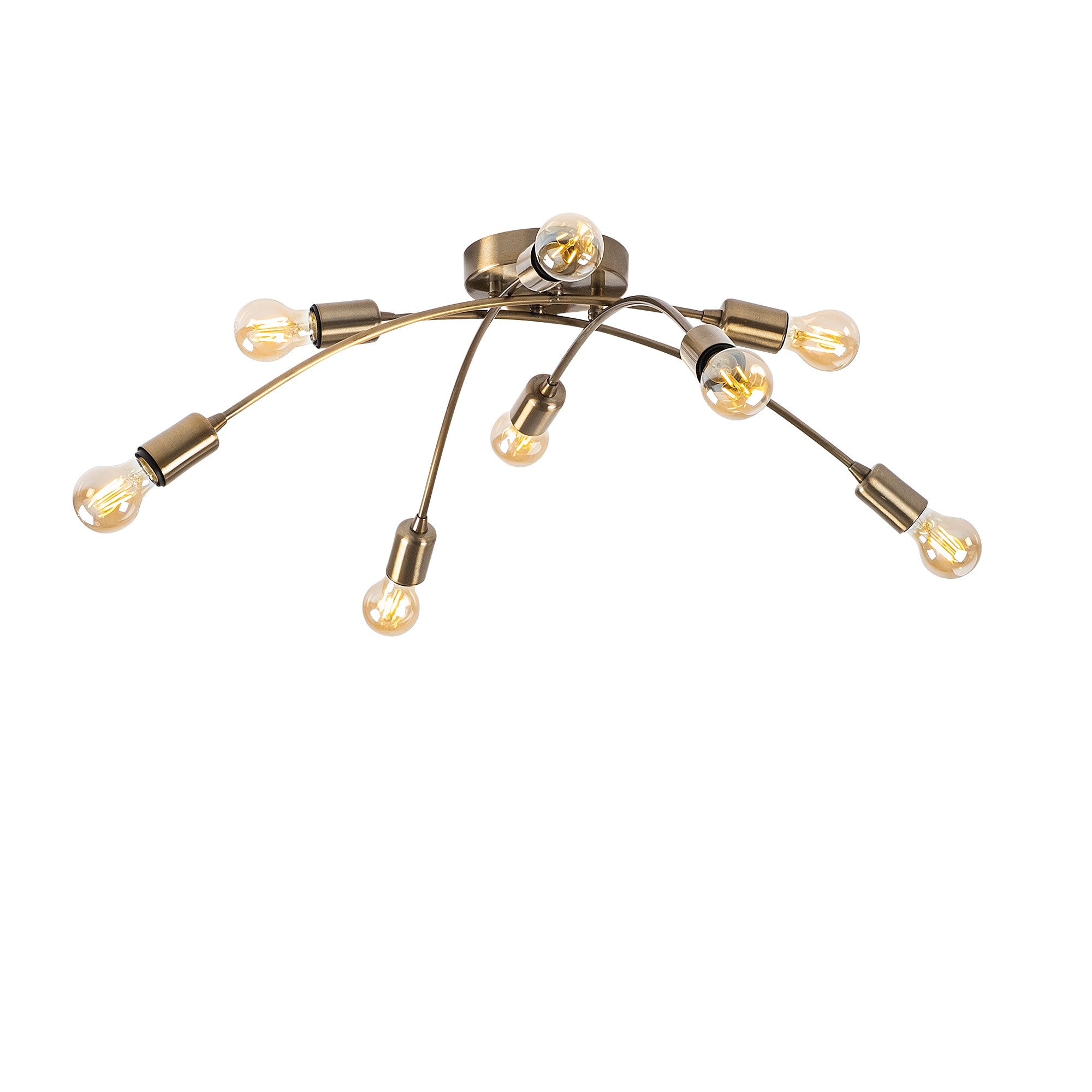 Lustre Vintage Elegante, Corpo em Metal, 79 x 79 cm, Altura 26 cm | 8 x E27 Máx. 40 W | Design Glamour Moderno para Decoração de Casa com Estilo