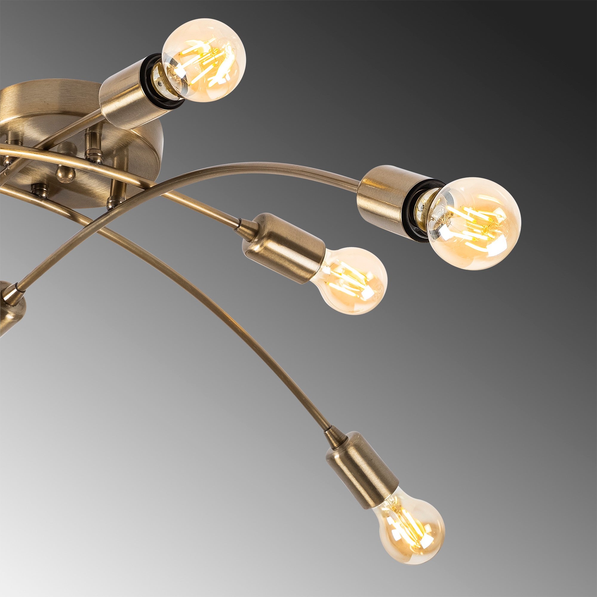 Lustre Vintage Elegante, Corpo em Metal, 79 x 79 cm, Altura 26 cm | 8 x E27 Máx. 40 W | Design Glamour Moderno para Decoração de Casa com Estilo