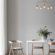 Candeeiro de Teto Vintage Glam, Corpo em Metal, 59 x 59 cm, Altura 35 cm, 5 x E27 máx. 40 W, IP20 | Iluminação Elegante para Espaços Modernos, Design Elegante e Funcional