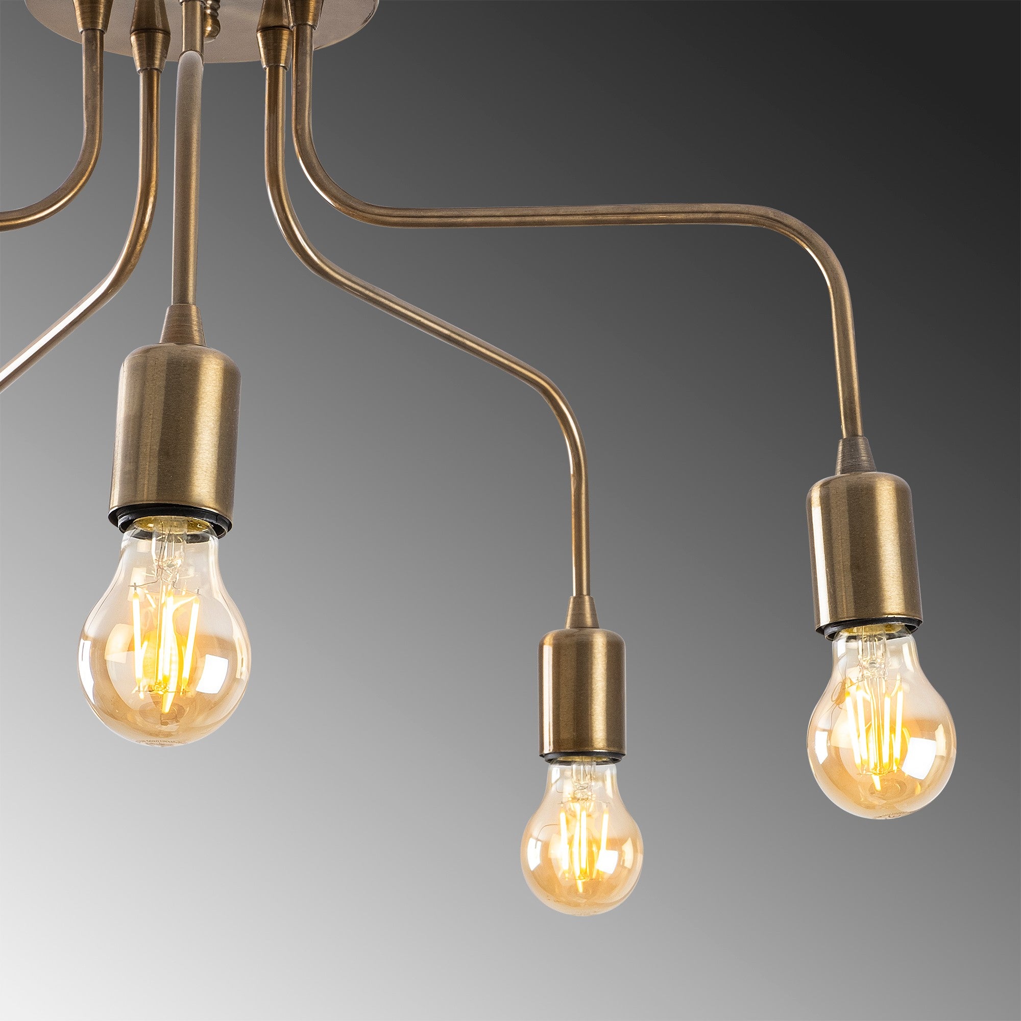 Candeeiro de Teto Vintage Glam, Corpo em Metal, 59 x 59 cm, Altura 35 cm, 5 x E27 máx. 40 W, IP20 | Iluminação Elegante para Espaços Modernos, Design Elegante e Funcional