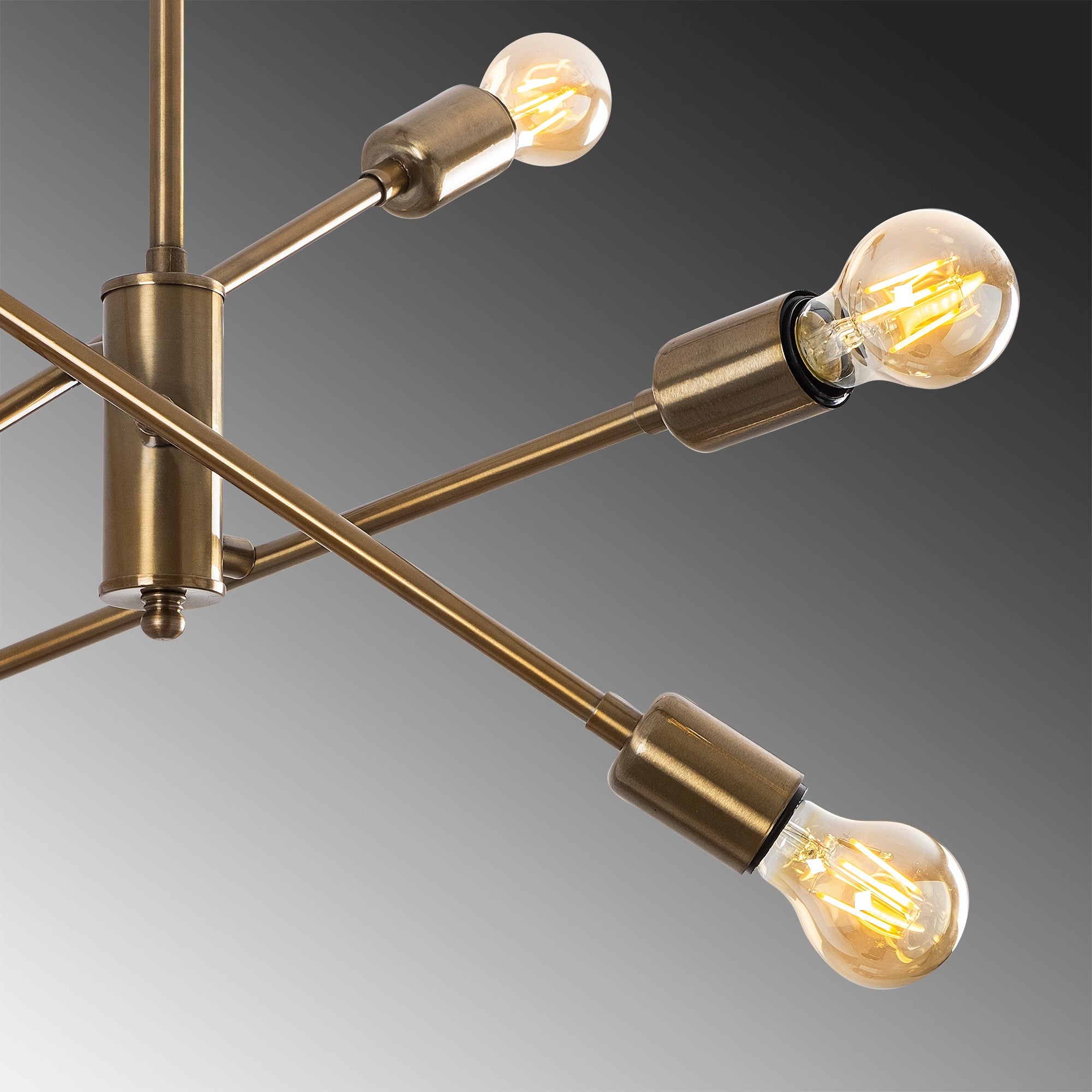 Candeeiro de Teto Vintage Elegante, Corpo em Metal, 55 x 55 cm, Altura 59 cm | 6 x E27 Máx. 40 W | Acabamento em Cobre, Design Moderno e Glamouroso para Decoração de Casa