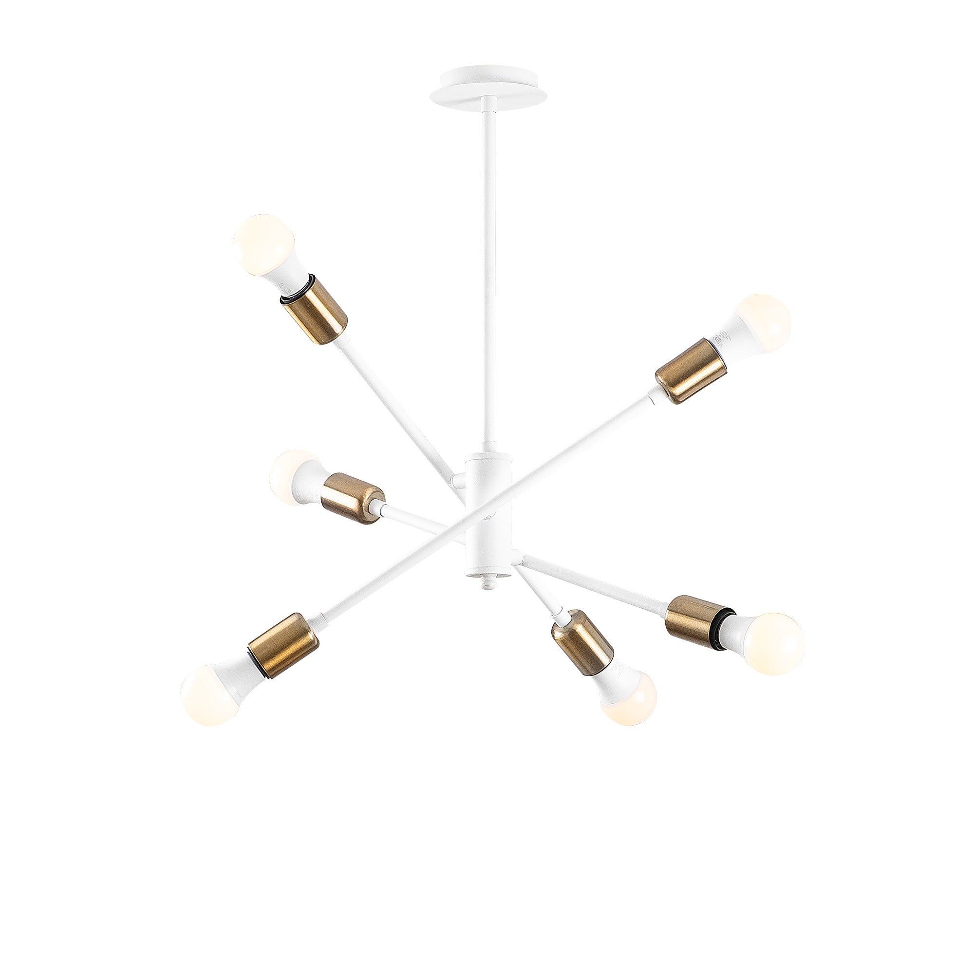 Candeeiro de Teto Branco Moderno, 55 x 55 cm, Altura 59 cm | Corpo em Metal, 6 x E27 Máx. 40 W | Design Elegante para Casa e Escritório, Classificação IP20