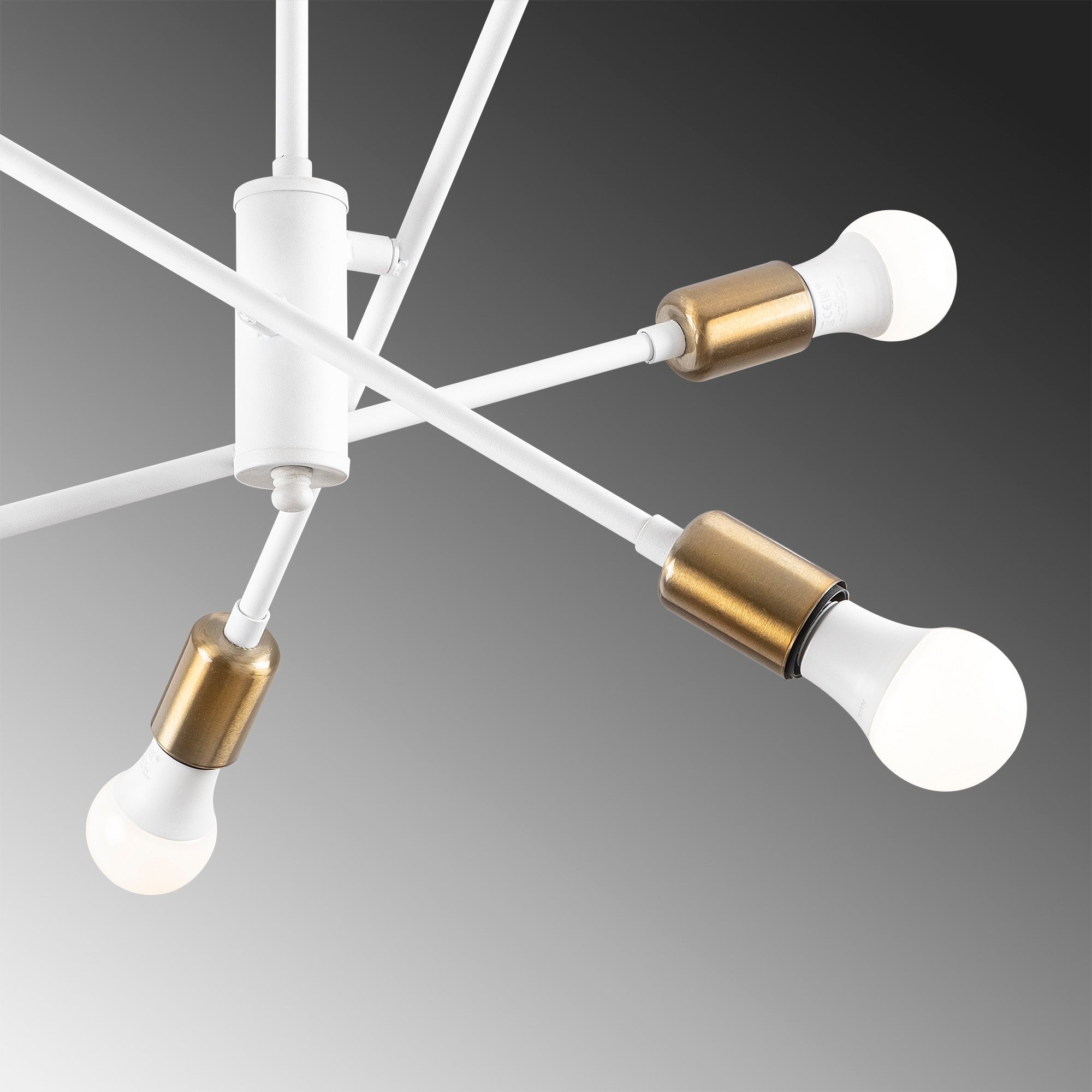 Candeeiro de Teto Branco Moderno, 55 x 55 cm, Altura 59 cm | Corpo em Metal, 6 x E27 Máx. 40 W | Design Elegante para Casa e Escritório, Classificação IP20