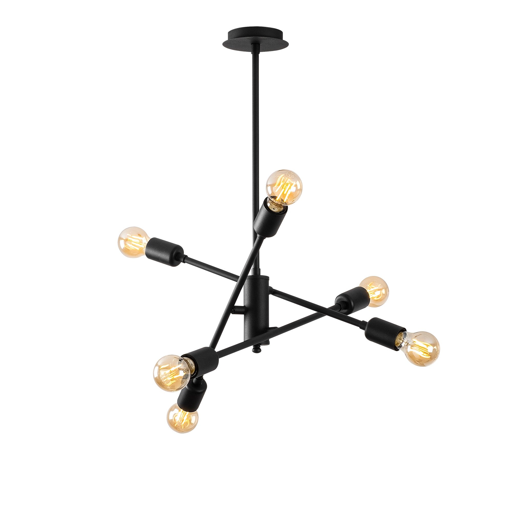 Candeeiro de Teto – 55 x 55 cm – Preto – Metal