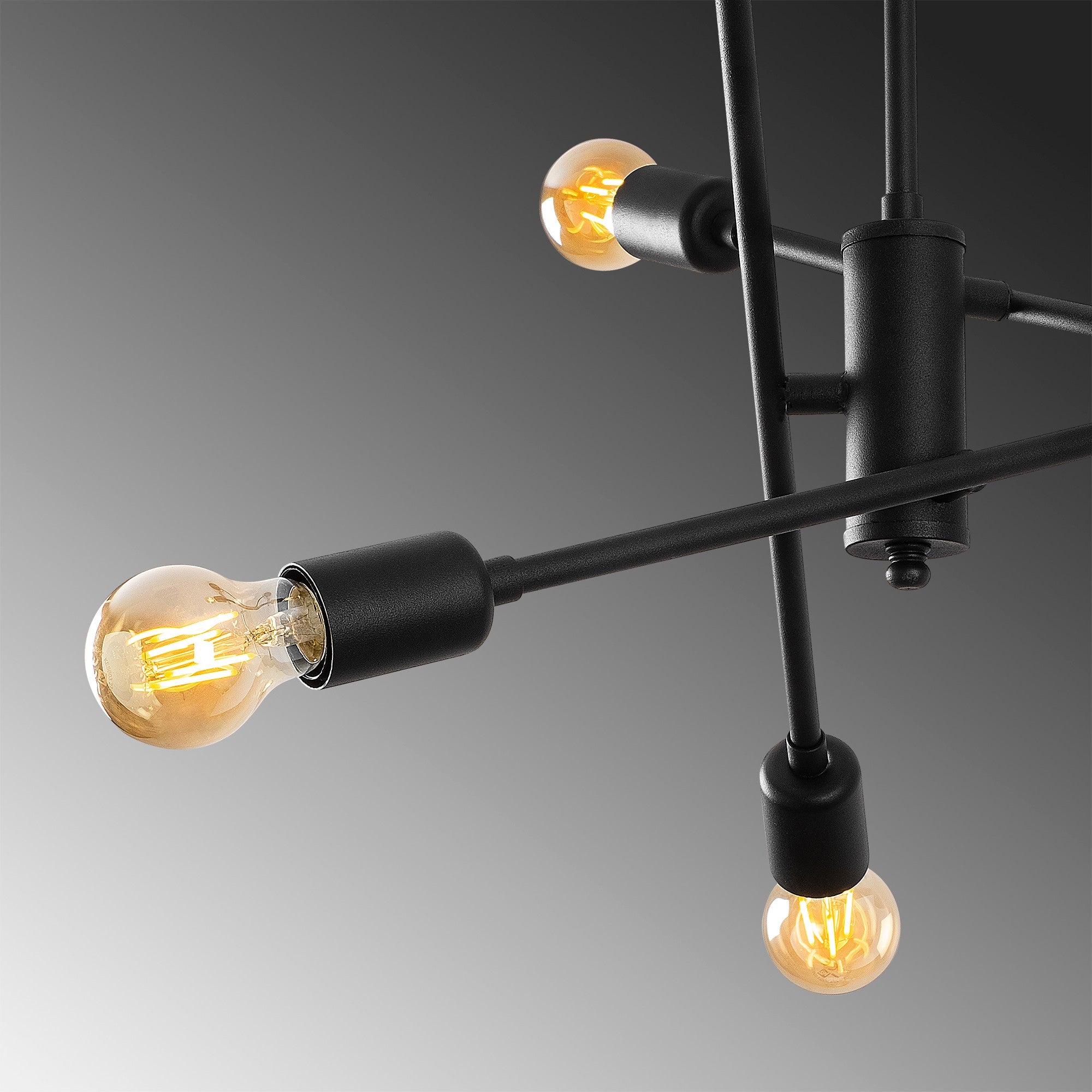 Candeeiro de Teto – 55 x 55 cm – Preto – Metal