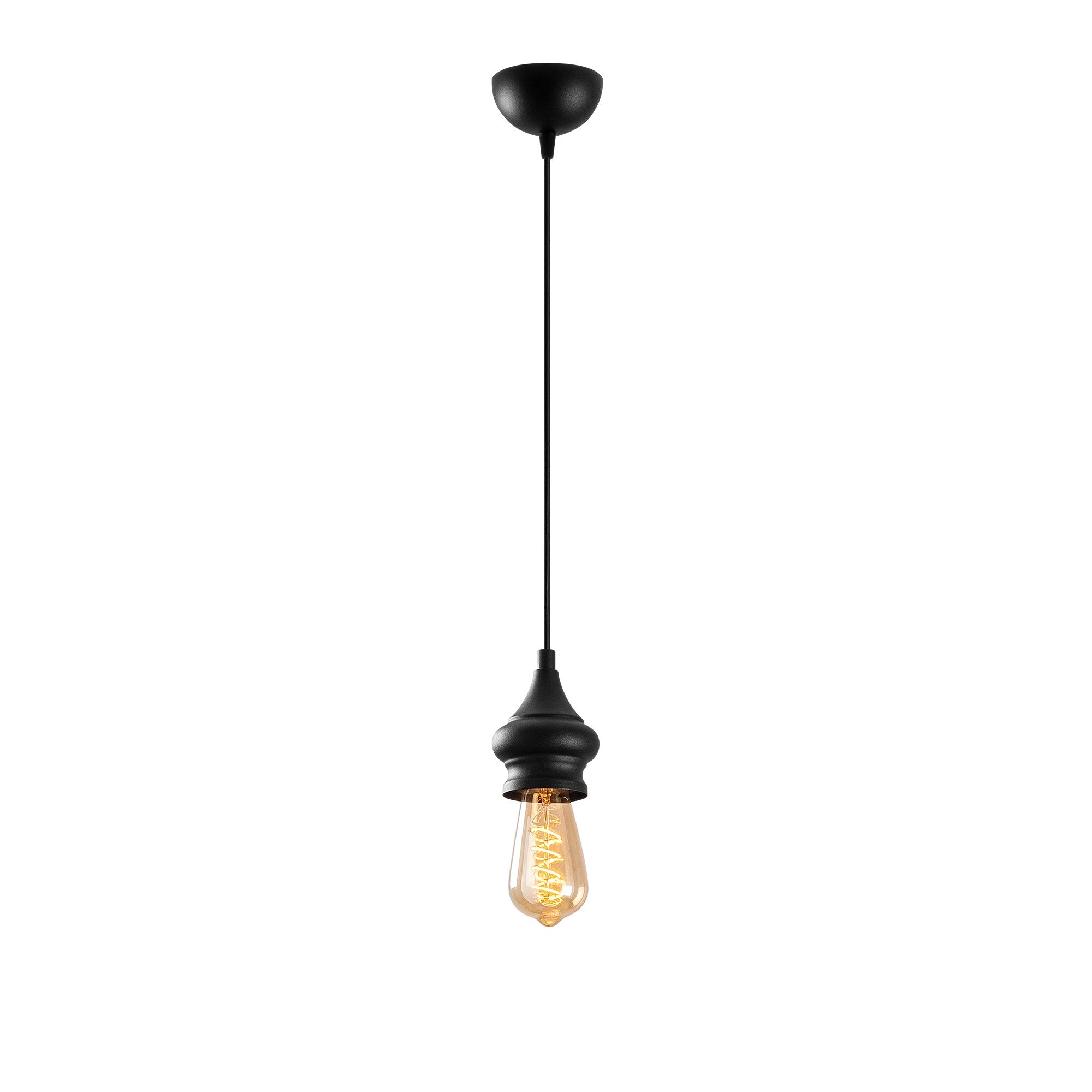 Candeeiro de Teto – 9 x 9 cm – Preto – Metal