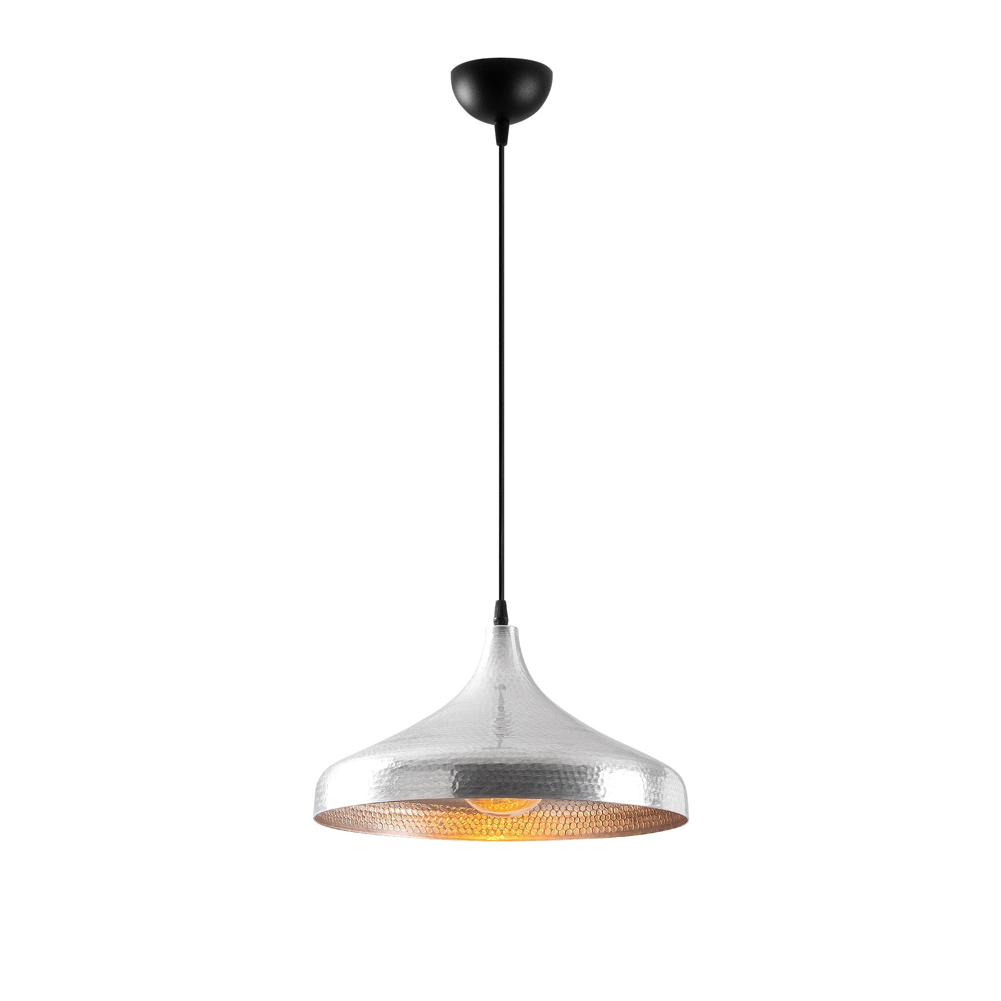 Candeeiro de Teto – 36 x 36 cm – Prata – Metal