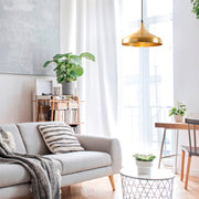 Candeeiro de Teto Moderno – 36 x 36 cm – Dourado e Preto – Ferro