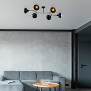 Candeeiro de Teto Industrial Moderno – 102 x 52 cm – Preto – Metal