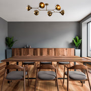 Lustre Vintage Escandinavo, Corpo em Metal, 102 x 52 cm, Altura: 25 cm | 6 x E27 Máx. 40 W | Iluminação Elegante para Casas Modernas, Classificação IP20