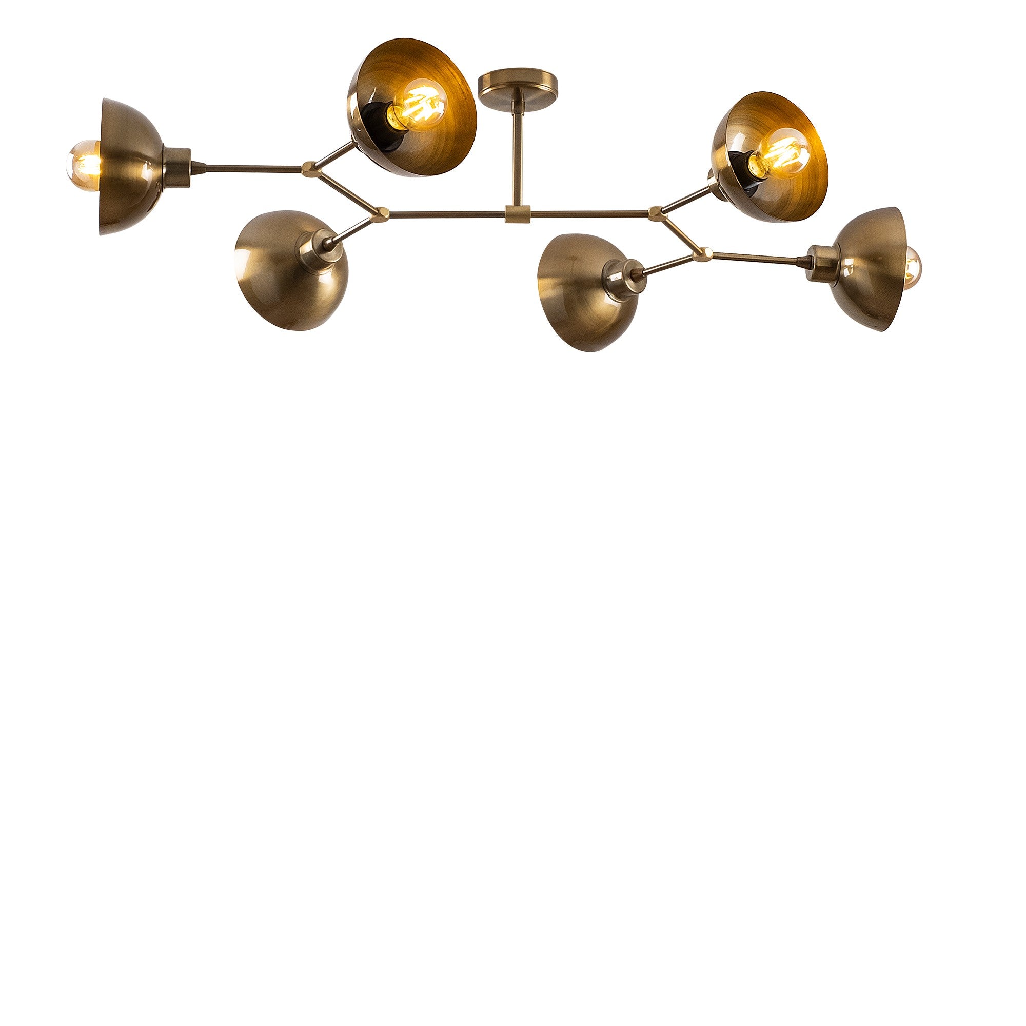 Lustre Vintage Escandinavo, Corpo em Metal, 102 x 52 cm, Altura: 25 cm | 6 x E27 Máx. 40 W | Iluminação Elegante para Casas Modernas, Classificação IP20