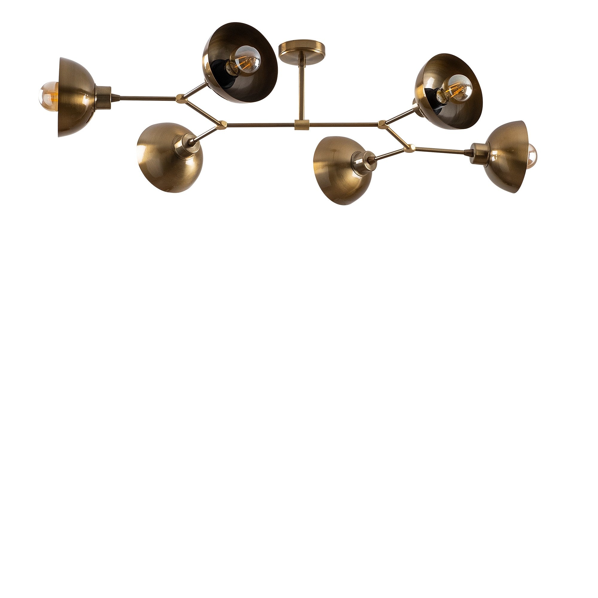 Lustre Vintage Escandinavo, Corpo em Metal, 102 x 52 cm, Altura: 25 cm | 6 x E27 Máx. 40 W | Iluminação Elegante para Casas Modernas, Classificação IP20