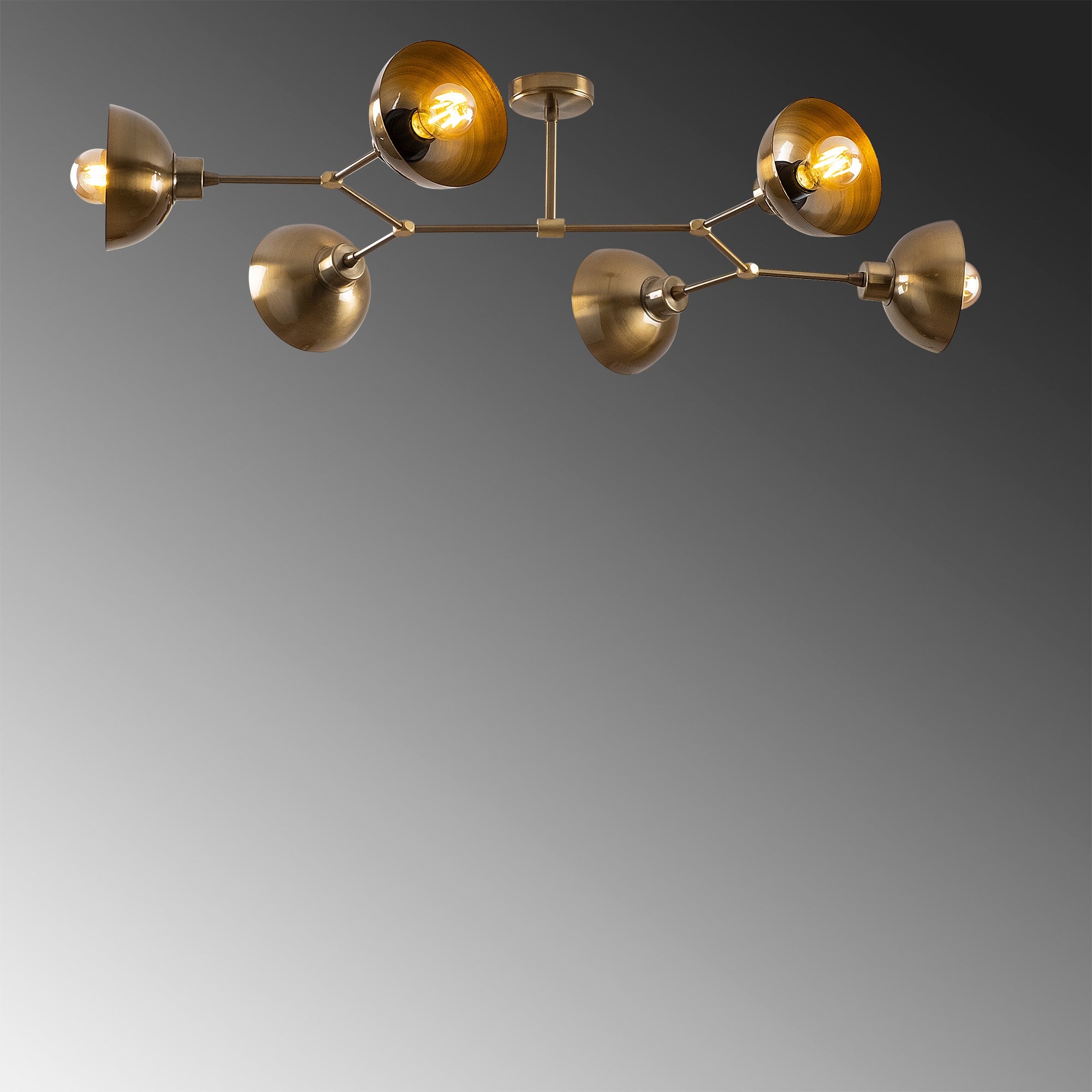Lustre Vintage Escandinavo, Corpo em Metal, 102 x 52 cm, Altura: 25 cm | 6 x E27 Máx. 40 W | Iluminação Elegante para Casas Modernas, Classificação IP20