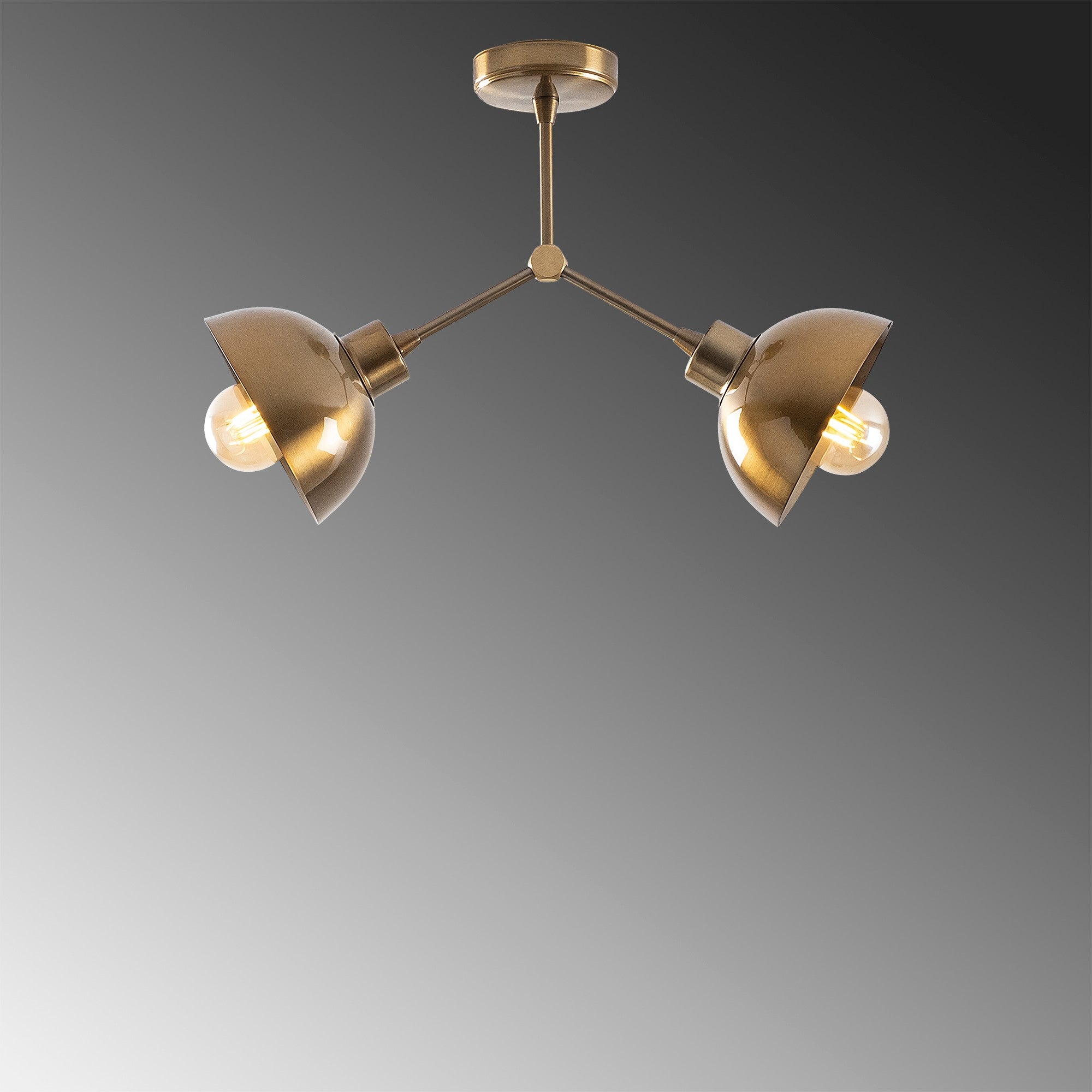 Lustre Vintage Elegante, Corpo em Metal, 46 x 15 cm, Altura 32 cm | 2 x E27 Máx. 40 W | Design Escandinavo Moderno e Glamouroso para Interiores Elegantes