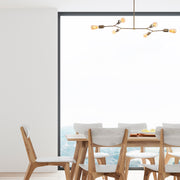 Candeeiro de Teto Vintage Elegante, Corpo de Ferro, 95 x 48 cm, Altura 48 cm | 6 x E27 Máx. 40 W, Acabamento em Cobre | Design Glamour Moderno para Interiores Elegantes