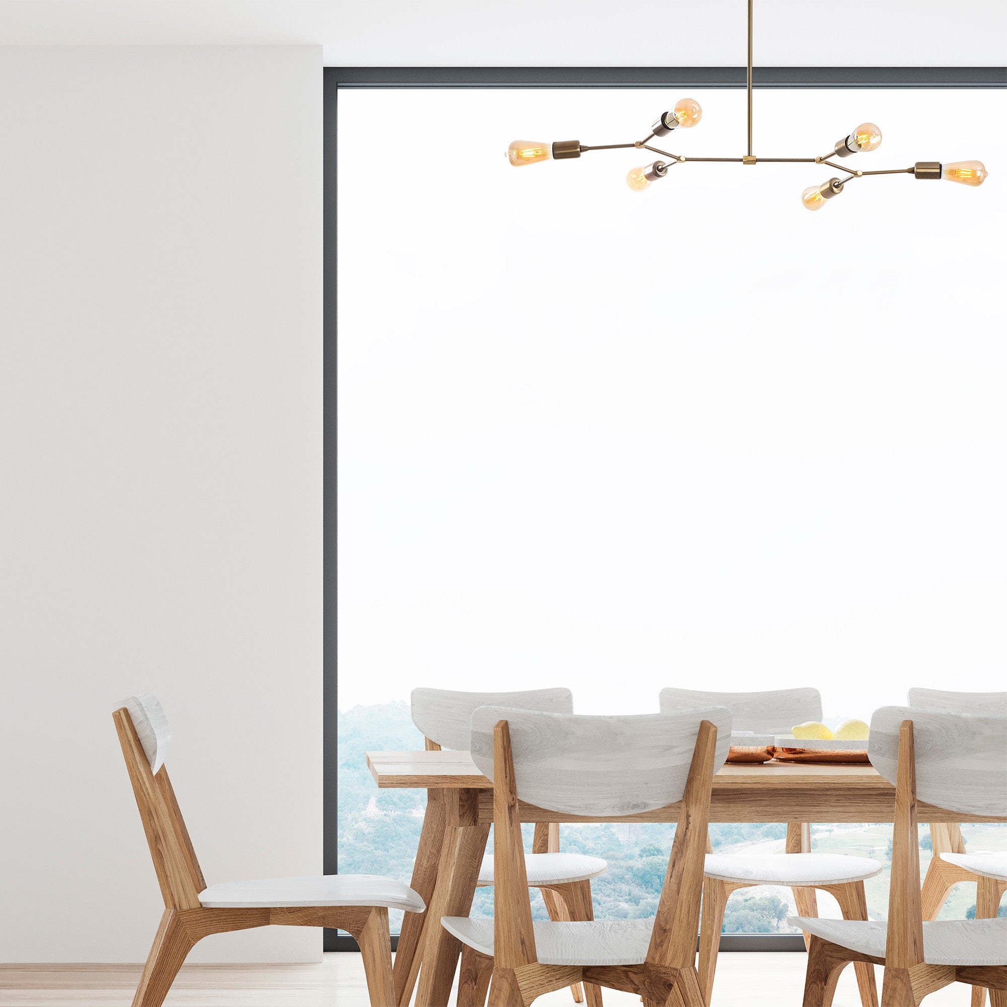 Candeeiro de Teto Vintage Elegante, Corpo de Ferro, 95 x 48 cm, Altura 48 cm | 6 x E27 Máx. 40 W, Acabamento em Cobre | Design Glamour Moderno para Interiores Elegantes