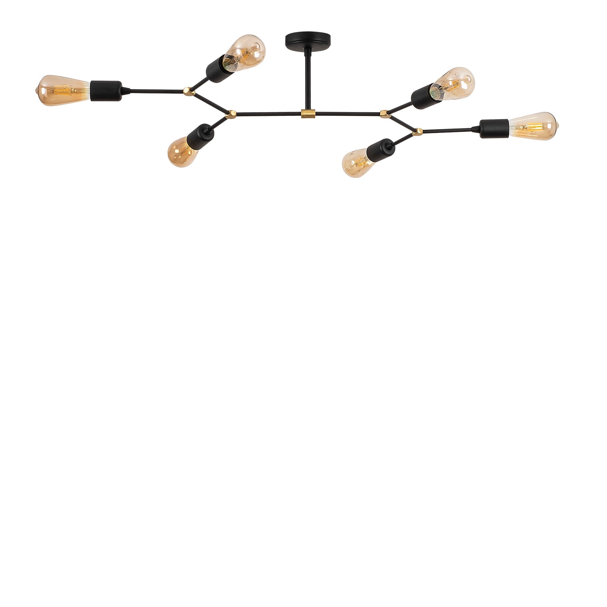 Candeeiro de Teto moderno – 95 x 48 cm – Preto – Metal