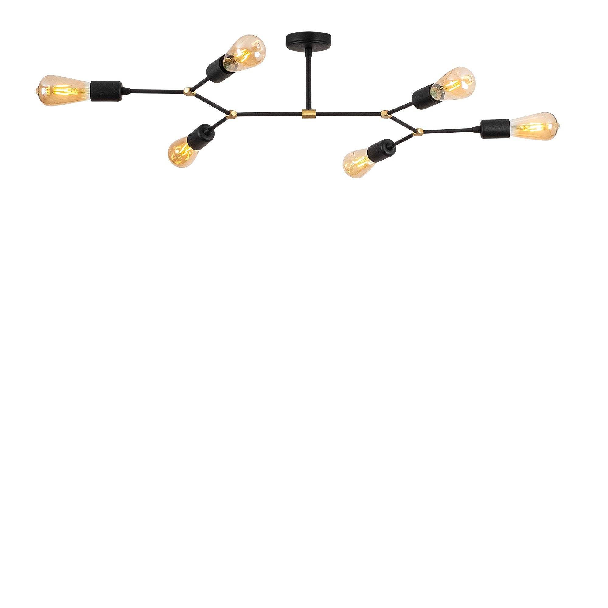 Candeeiro de Teto moderno – 95 x 48 cm – Preto – Metal